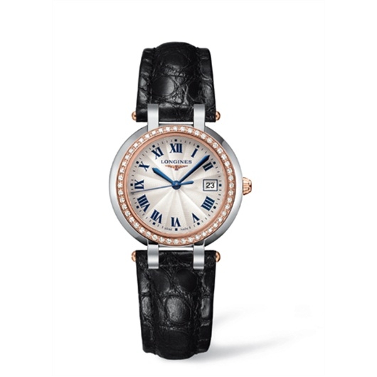 Longines L8.112.5.79.2 : PrimaLuna Quartz 30 Stainless Steel / Pink Gold / Diamond / Silver - Roman