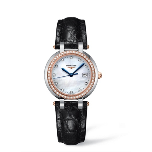 Longines L8.112.5.89.2 : PrimaLuna Quartz 30 Stainless Steel / Pink Gold / Diamond / MOP