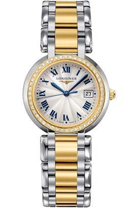 Longines L8.112.5.95.6 : PrimaLuna Quartz 30 Stainless Steel / Yellow Gold / Diamond / Silver - Roman / Bracelet