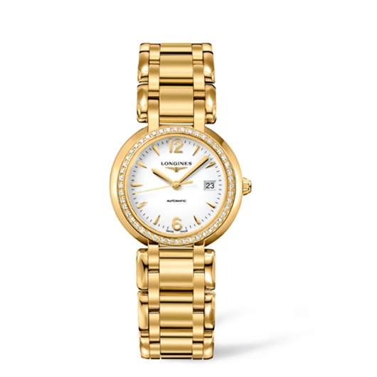 Longines L8.113.7.16.6 : PrimaLuna Automatic 30 Yellow Gold Diamonds Arabic