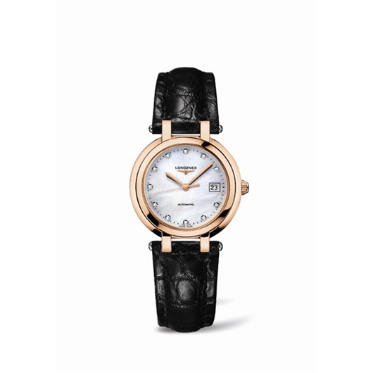 Longines L8.113.8.87.2 : PrimaLuna Automatic 30 Pink Gold Leather MOP