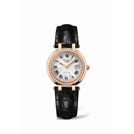 Longines L8.113.9.78.2 : PrimaLuna Automatic 30 Pink Gold Diamond Leather