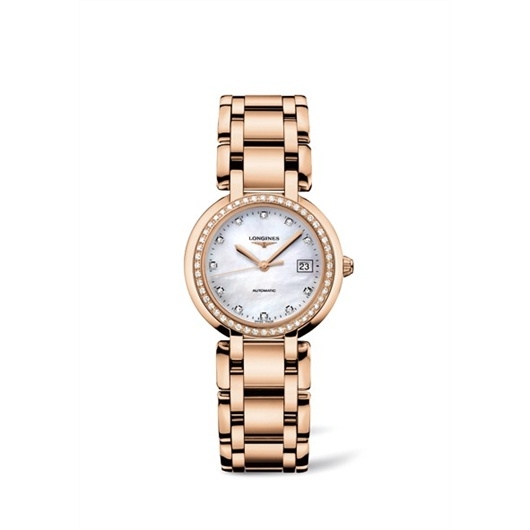 Longines L8.113.9.87.6 : PrimaLuna Automatic 30 Pink Gold Diamond MOP