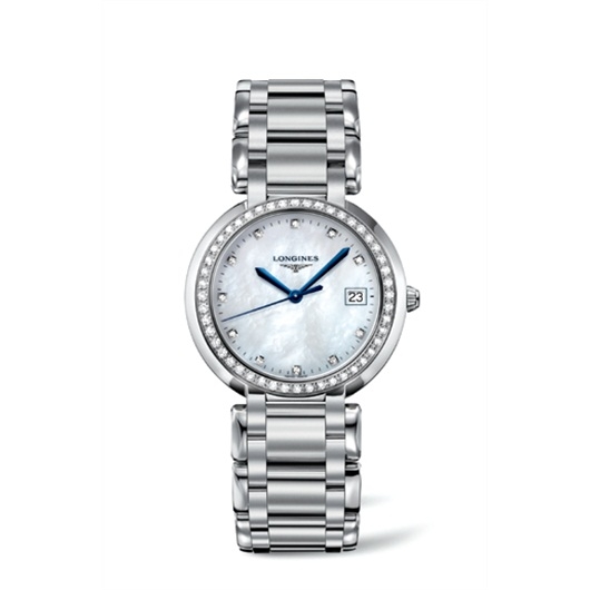 Longines L8.114.0.87.6 : PrimaLuna Quartz 34 Stainless Steel / Diamond / MOP / Bracelet