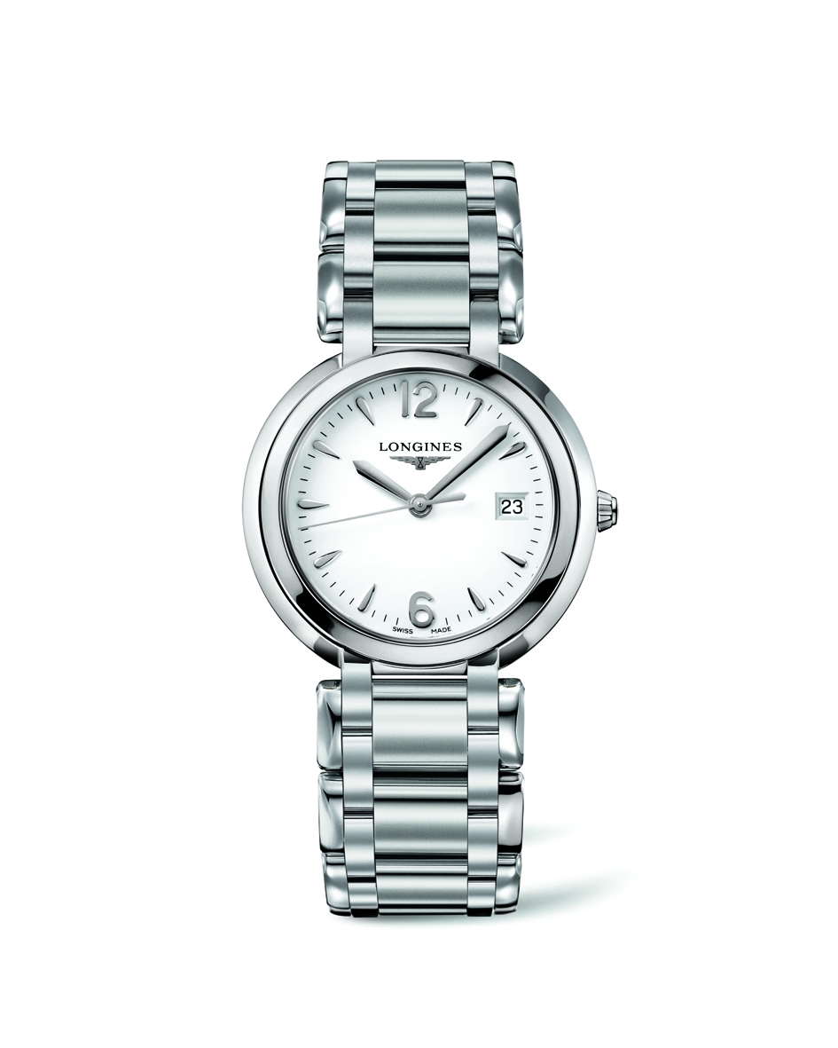 Longines L8.114.4.16.6 : PrimaLuna Quartz 34 Stainless Steel / White / Bracelet