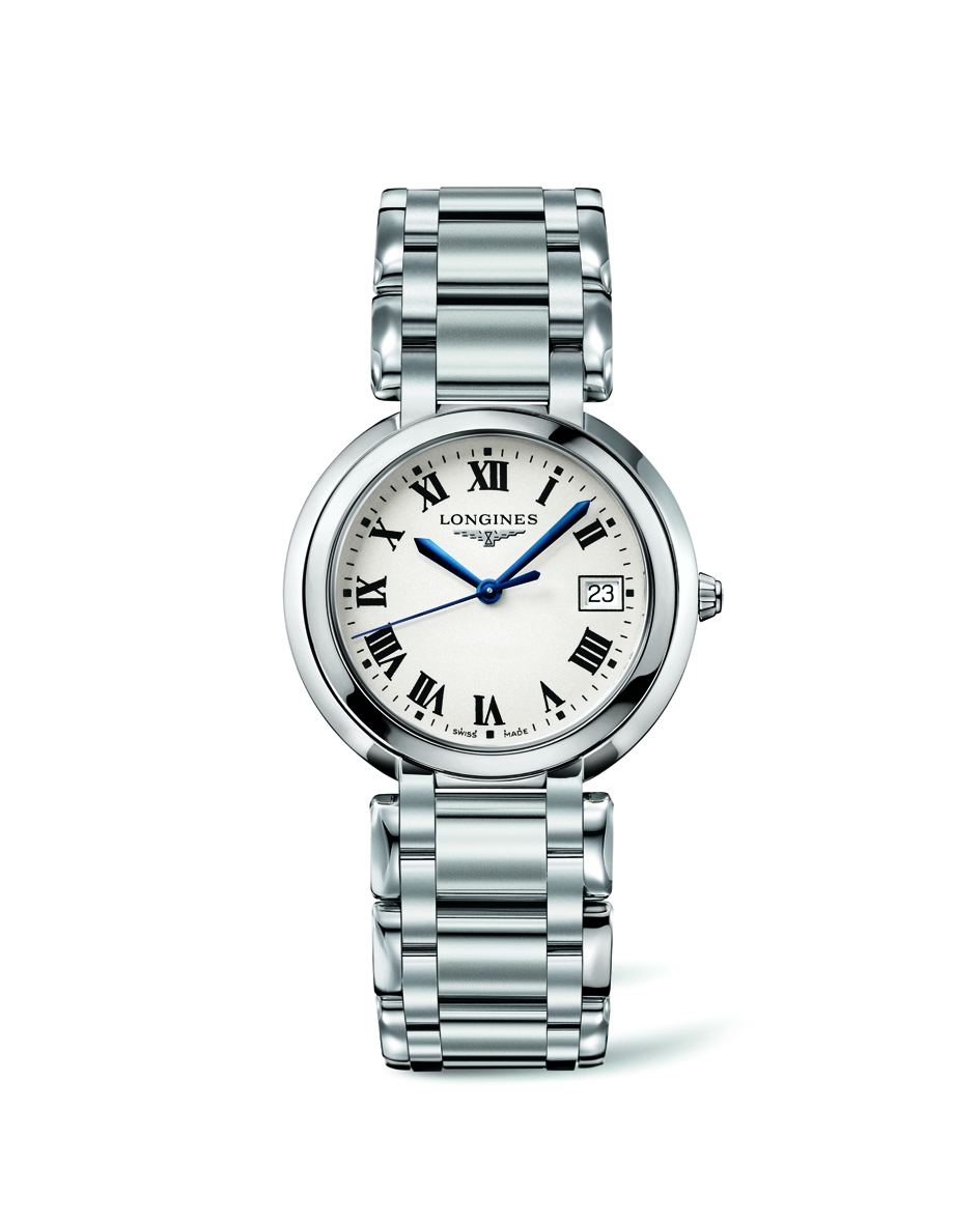 Longines L8.114.4.71.6 : PrimaLuna Quartz 34 Stainless Steel / Silver - Roman / Bracelet
