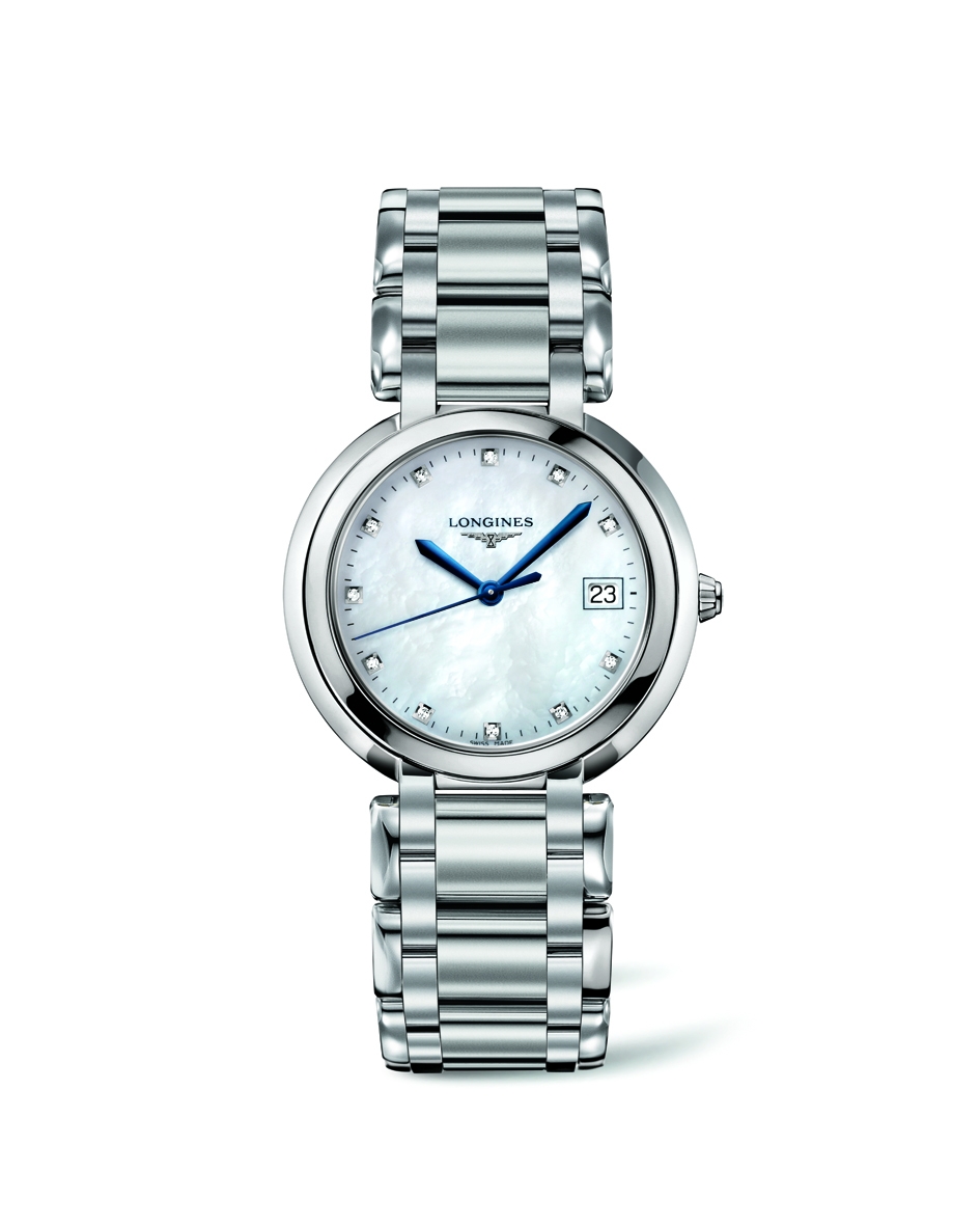 Longines L8.114.4.87.6 : PrimaLuna Quartz 34 Stainless Steel / MOP / Bracelet