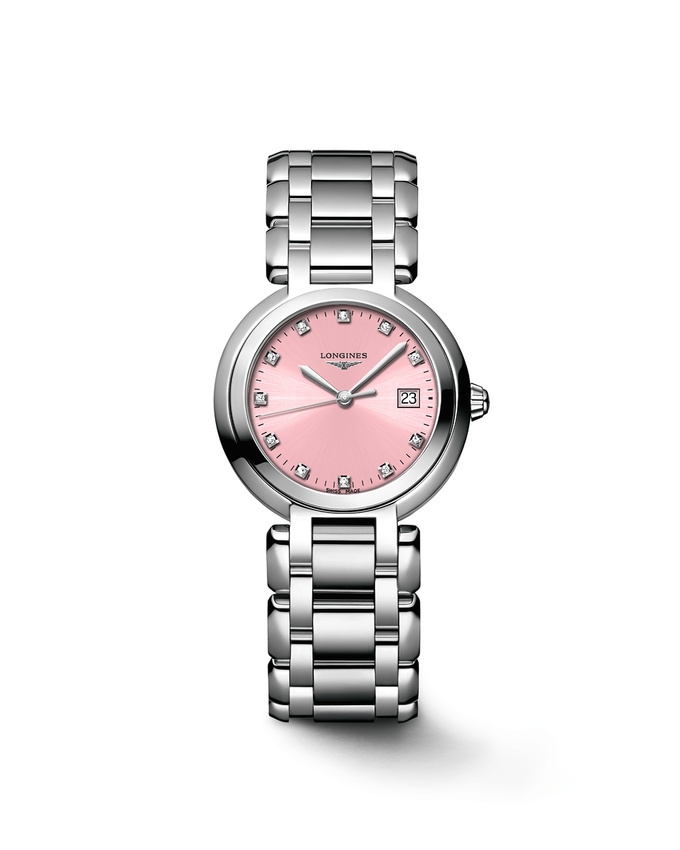 Longines L8.122.4.99.6 : PrimaLuna Quartz 30 Stainless Steel / Pink / Bracelet