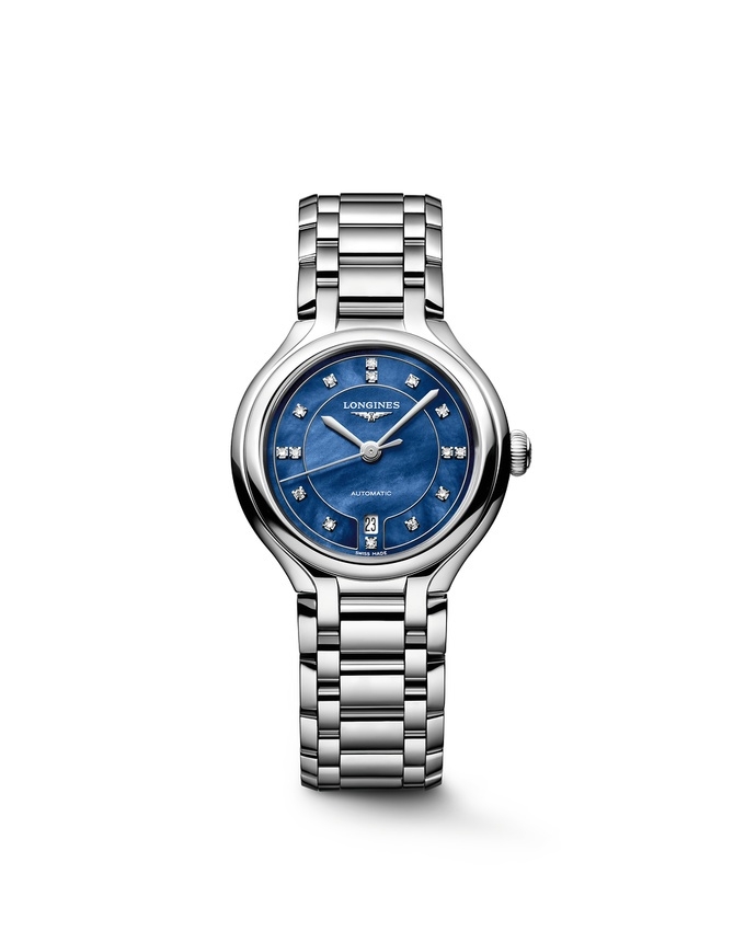Longines L8.123.4.97.6 : PrimaLuna 30 Automatic Stainless Steel / Blue MOP / Bracelet