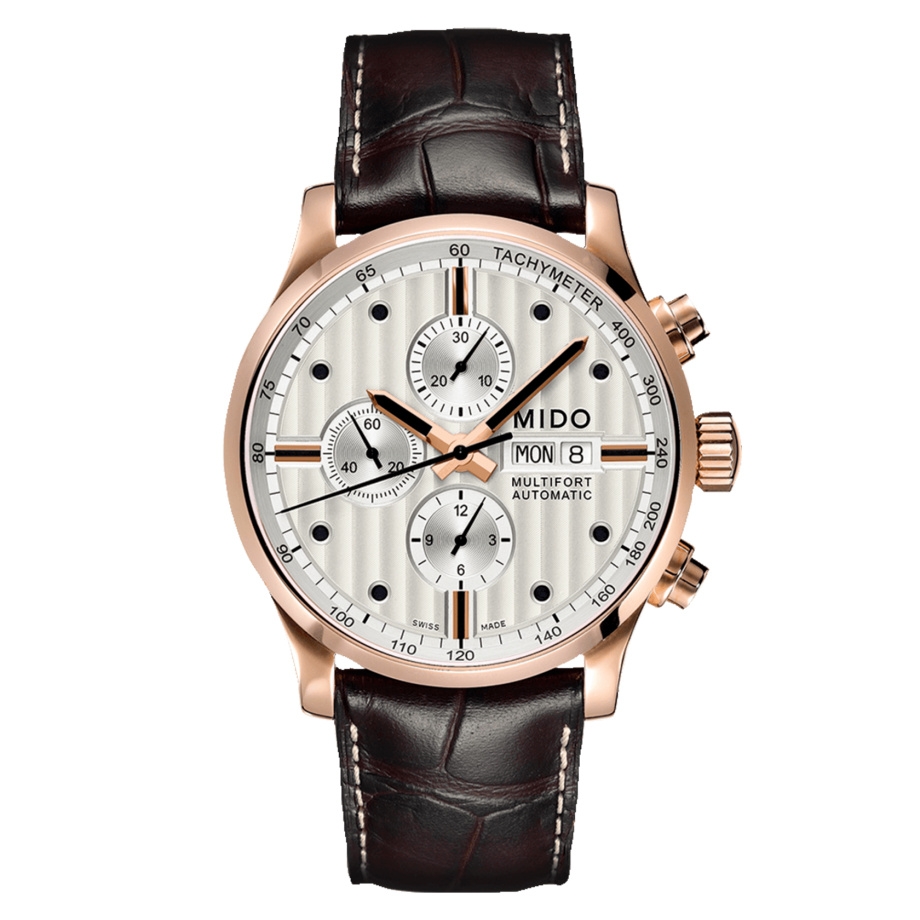 Mido M005.614.36.031.00 : Multifort Chronograph Rose Gold / Silver