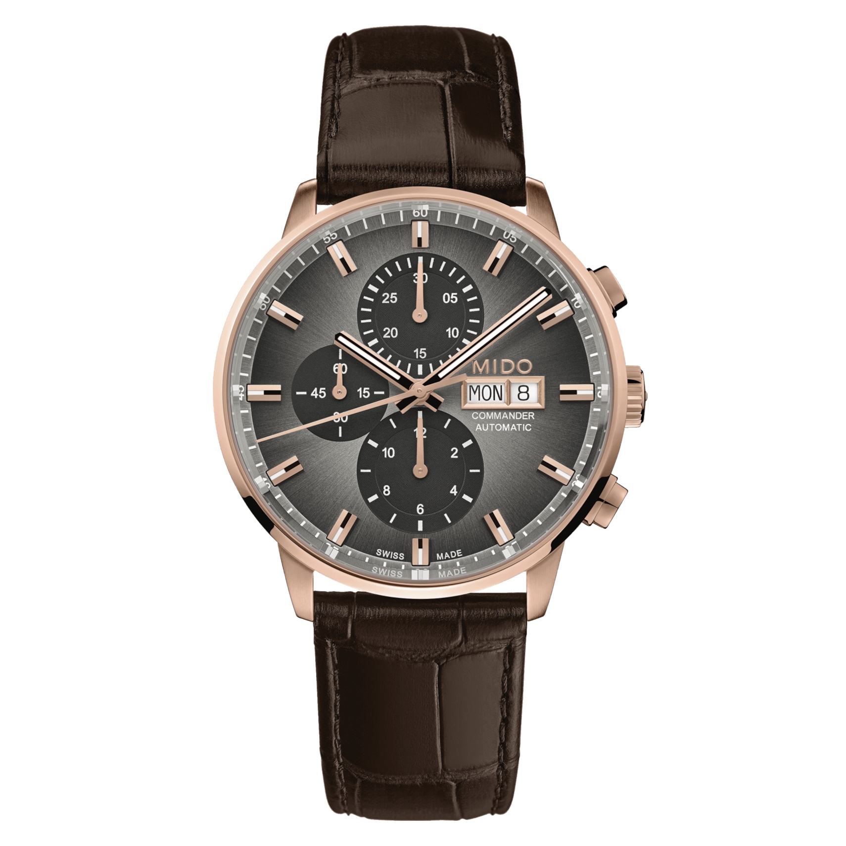 Mido M016.414.36.081.00 : Commander Chronograph Rose Gold / Grey