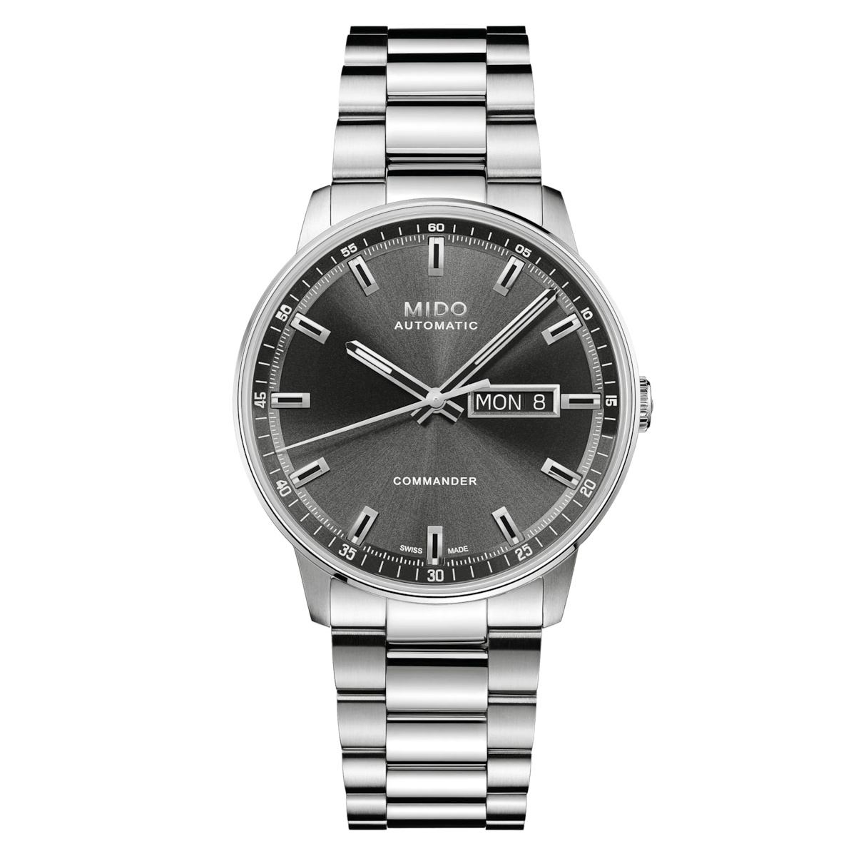 Mido M021.430.11.061.00 : Commander Datoday Stainless Steel / Grey