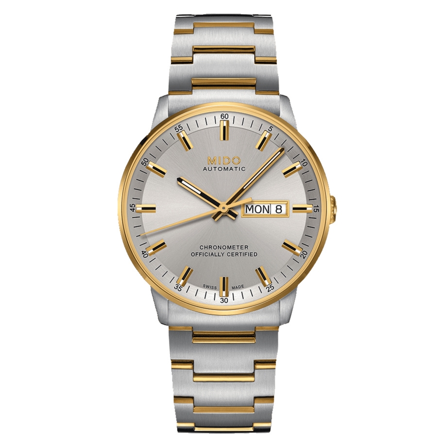 Mido M021.431.22.071.00 : Commander Chronometer Stainless Steel -Yellow Gold / Silver / Bracelet