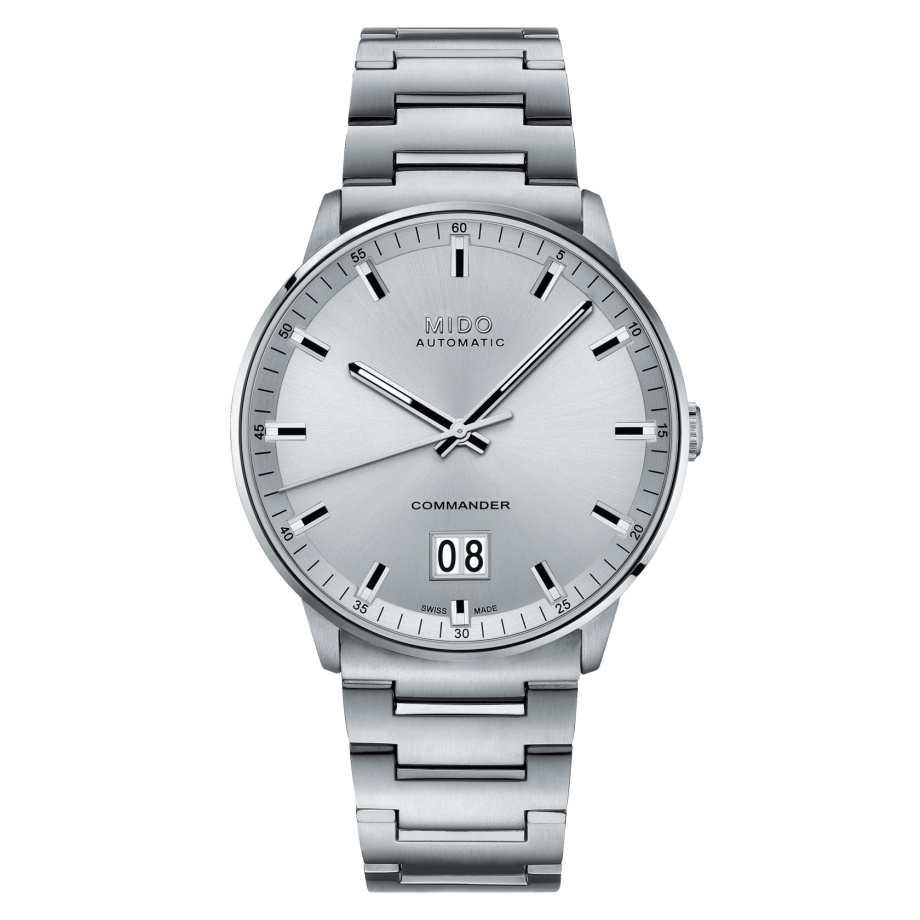 Mido M021.626.11.031.00 : Commander Big Date Stainless Steel / Silver / Bracelet