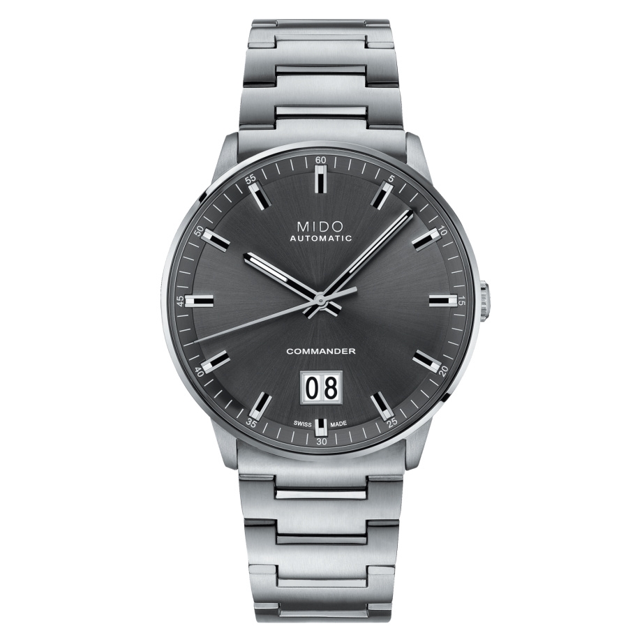 Mido M021.626.11.061.00 : Commander Big Date Stainless Steel / Grey / Bracelet