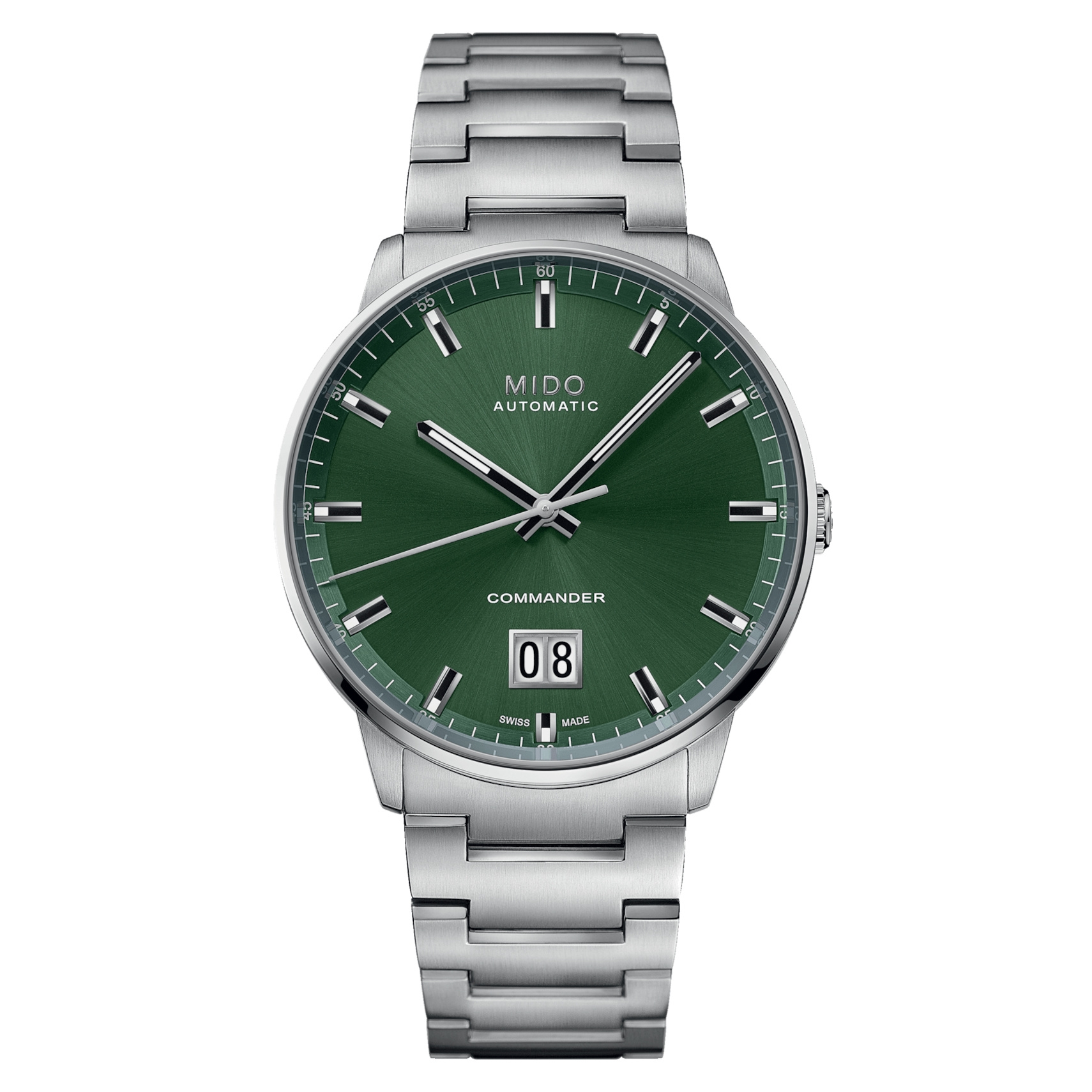 Mido M021.626.11.091.00 : Commander Big Date Stainless Steel / Green / Bracelet