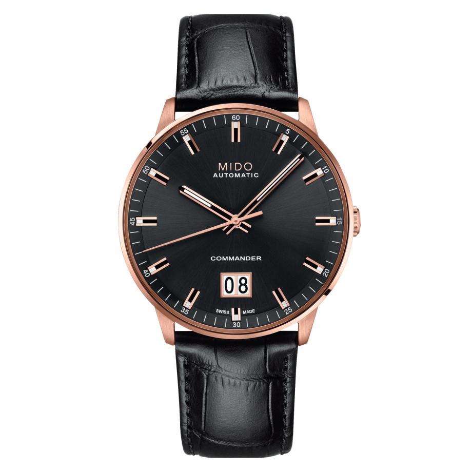 Mido M021.626.36.051.00 : Commander Big Date Rose Gold / Grey / Bracelet