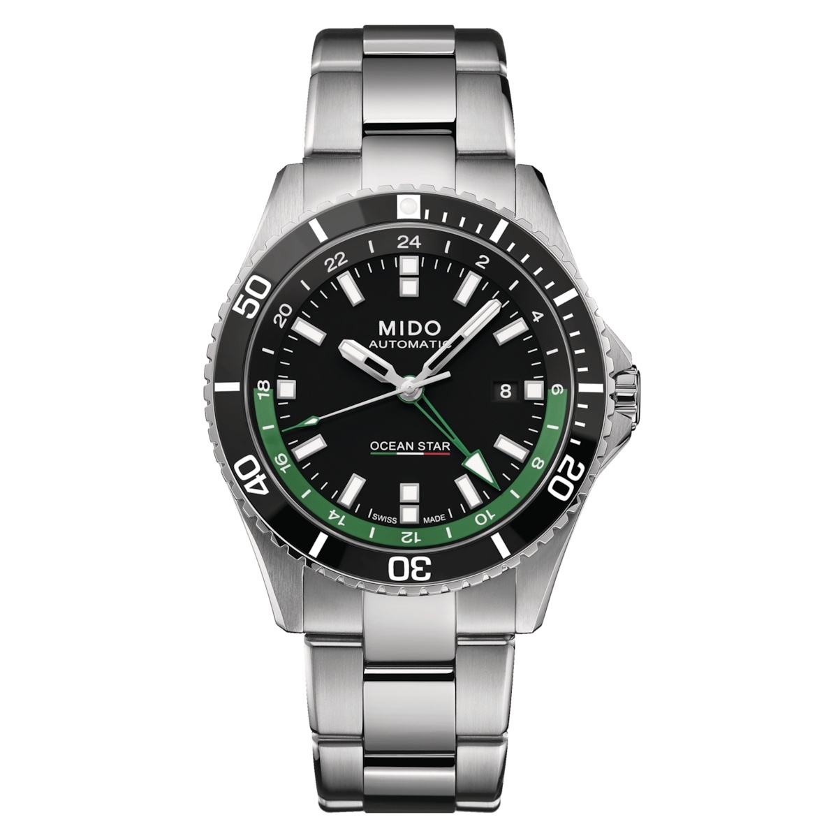 Mido M026.629.11.051.03 : Ocean Star GMT Stainless Steel / Black =Green / Bracelet