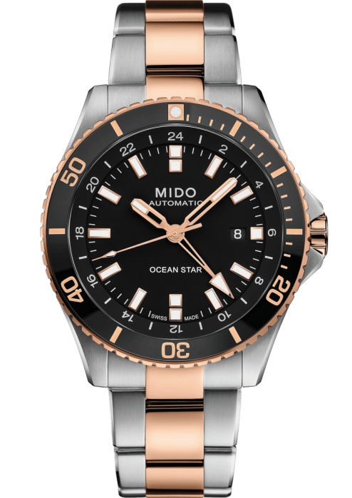 Mido M026.629.22.051.00 : Ocean Star GMT Stainless Steel / Rose Gold / Black / Bracelet