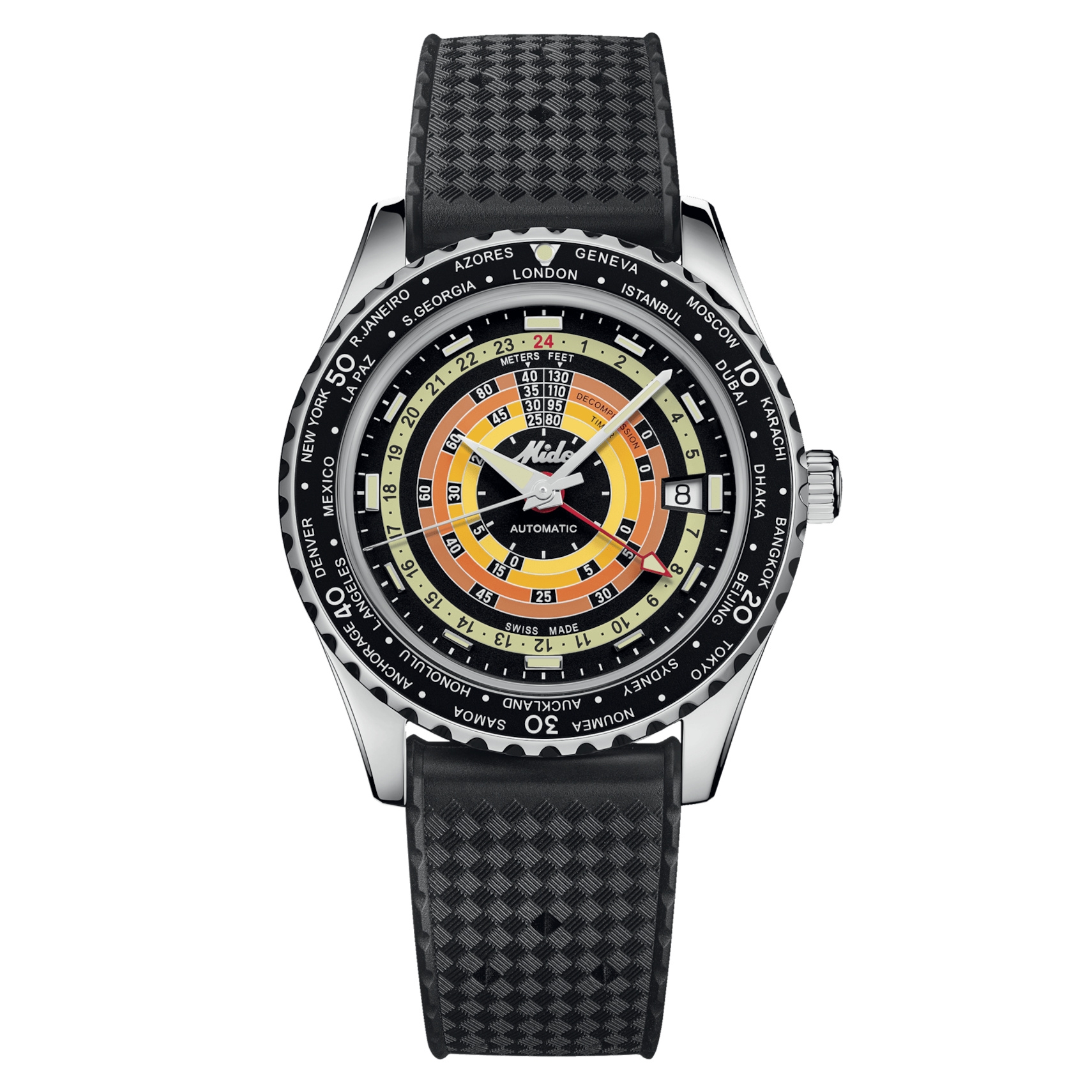 Mido M026.829.17.051.00 : Ocean Star Decompression Worldtimer Stainless Steel / Black