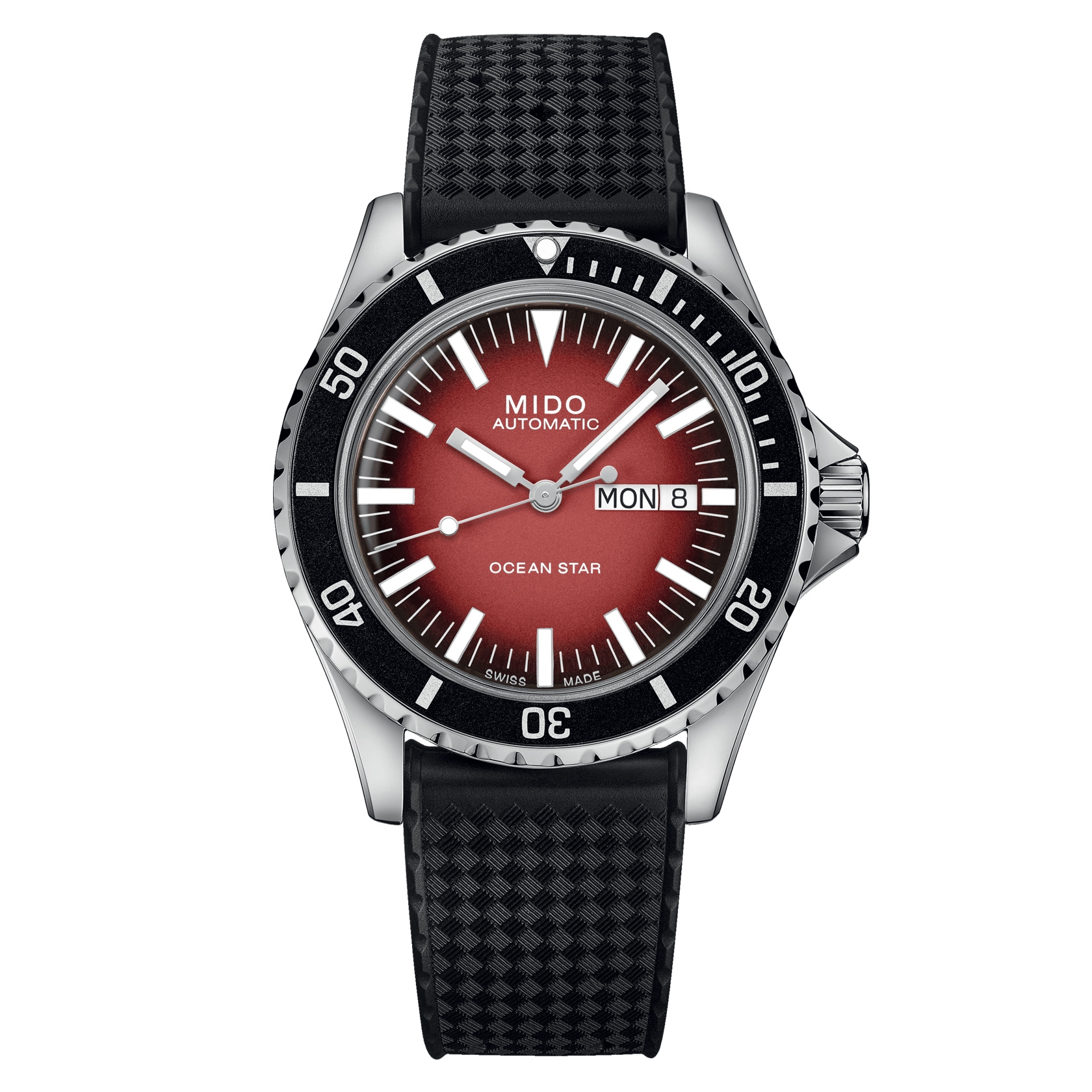 Mido M026.830.17.421.00 : Ocean Star Tribute Gradient Stainless Steel / Red