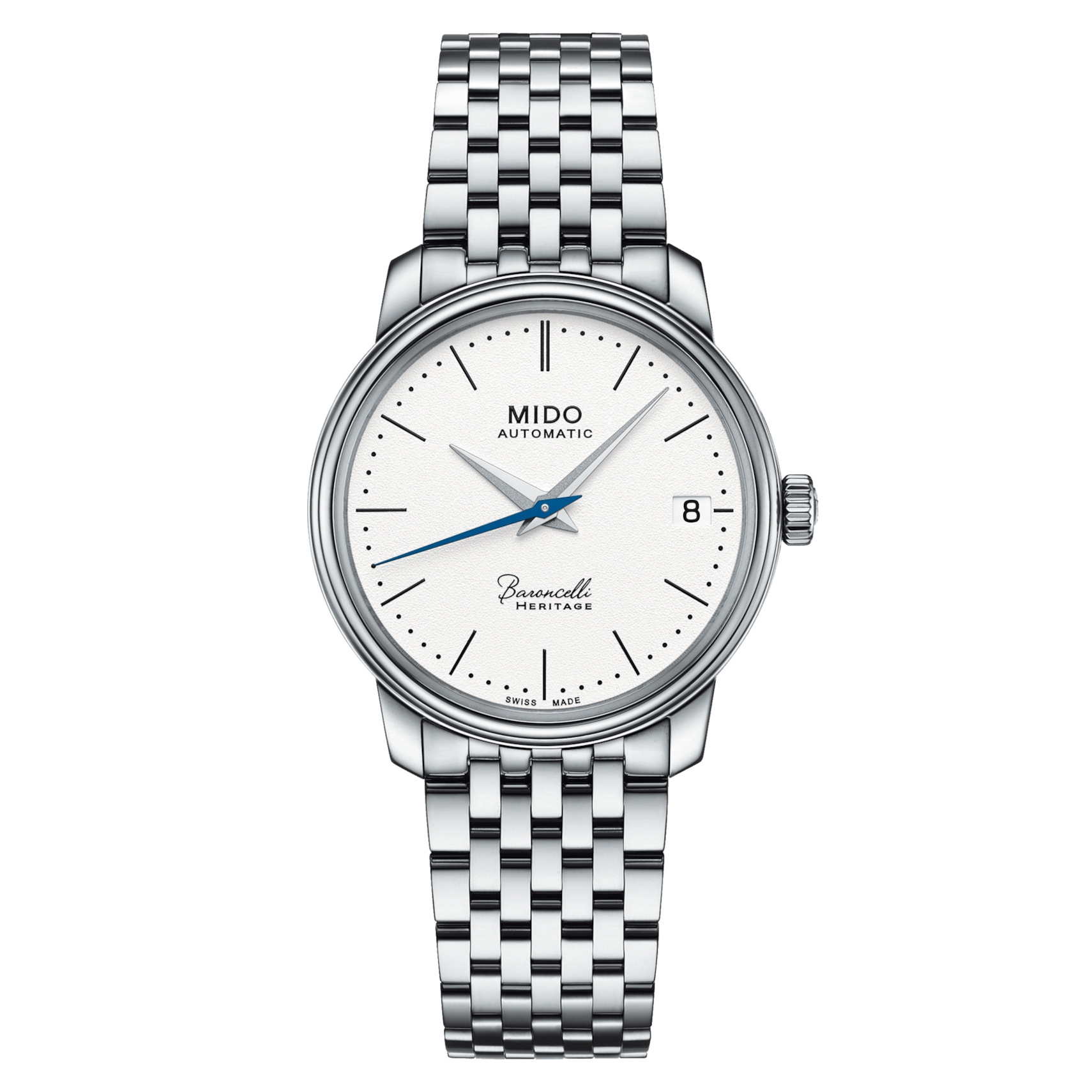 Mido M027.207.11.010.00 : Baroncelli Heritage Lady Stainless Steel / White / Bracelet