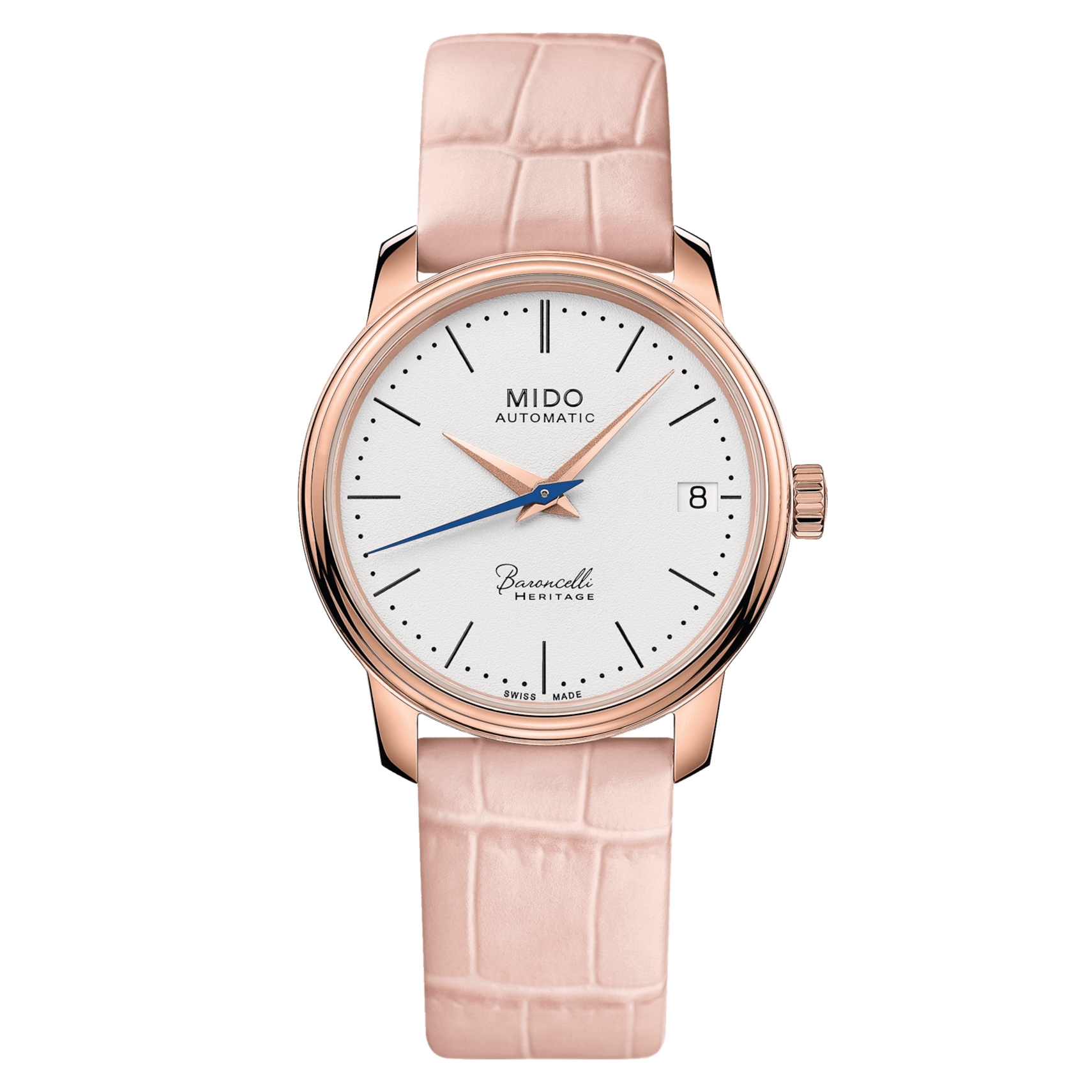 Mido M027.207.36.010.00 : Baroncelli Heritage Lady Rose Gold / White