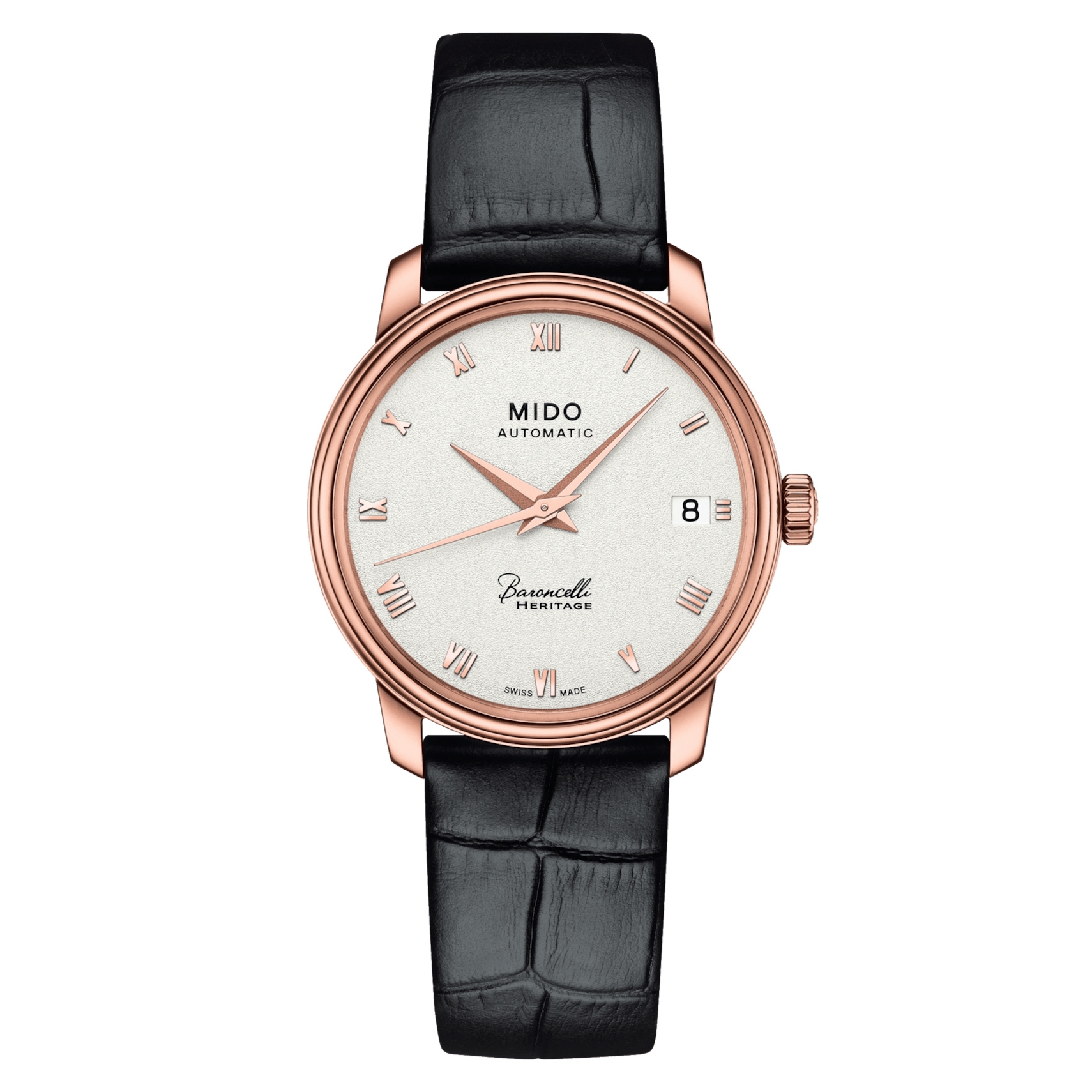 Mido M027.207.36.013.00 : Baroncelli Heritage Lady Rose Gold / Beige - Roman