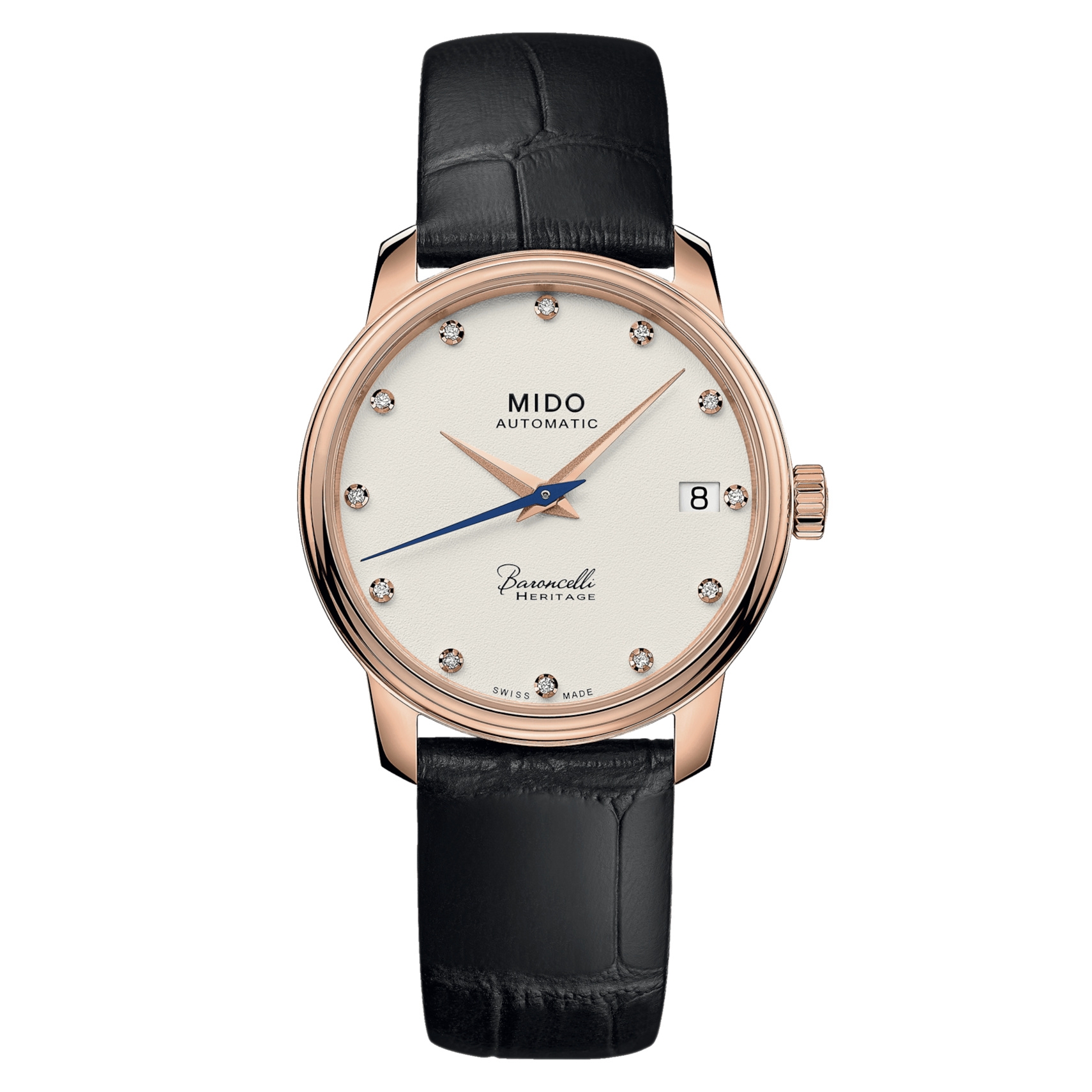 Mido M027.207.36.266.00 : Baroncelli Heritage Lady Rose Gold / Beige - Diamond