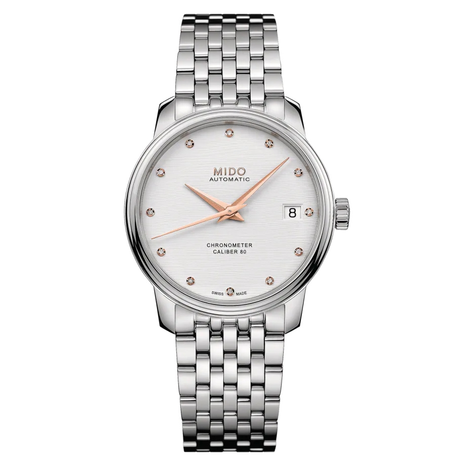Mido M027.208.11.036.00 : Baroncelli Chronometer Lady Stainless Steel / Silver / Bracelet