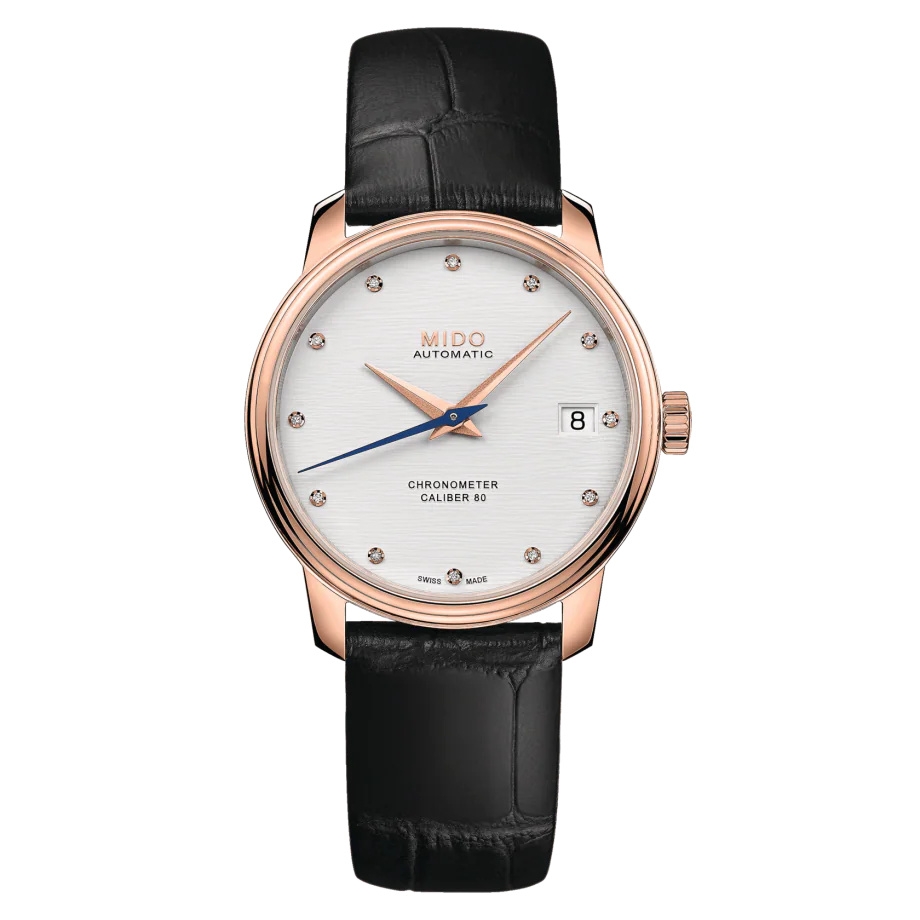 Mido M027.208.36.036.00 : Baroncelli Chronometer Lady Rose Gold / Silver