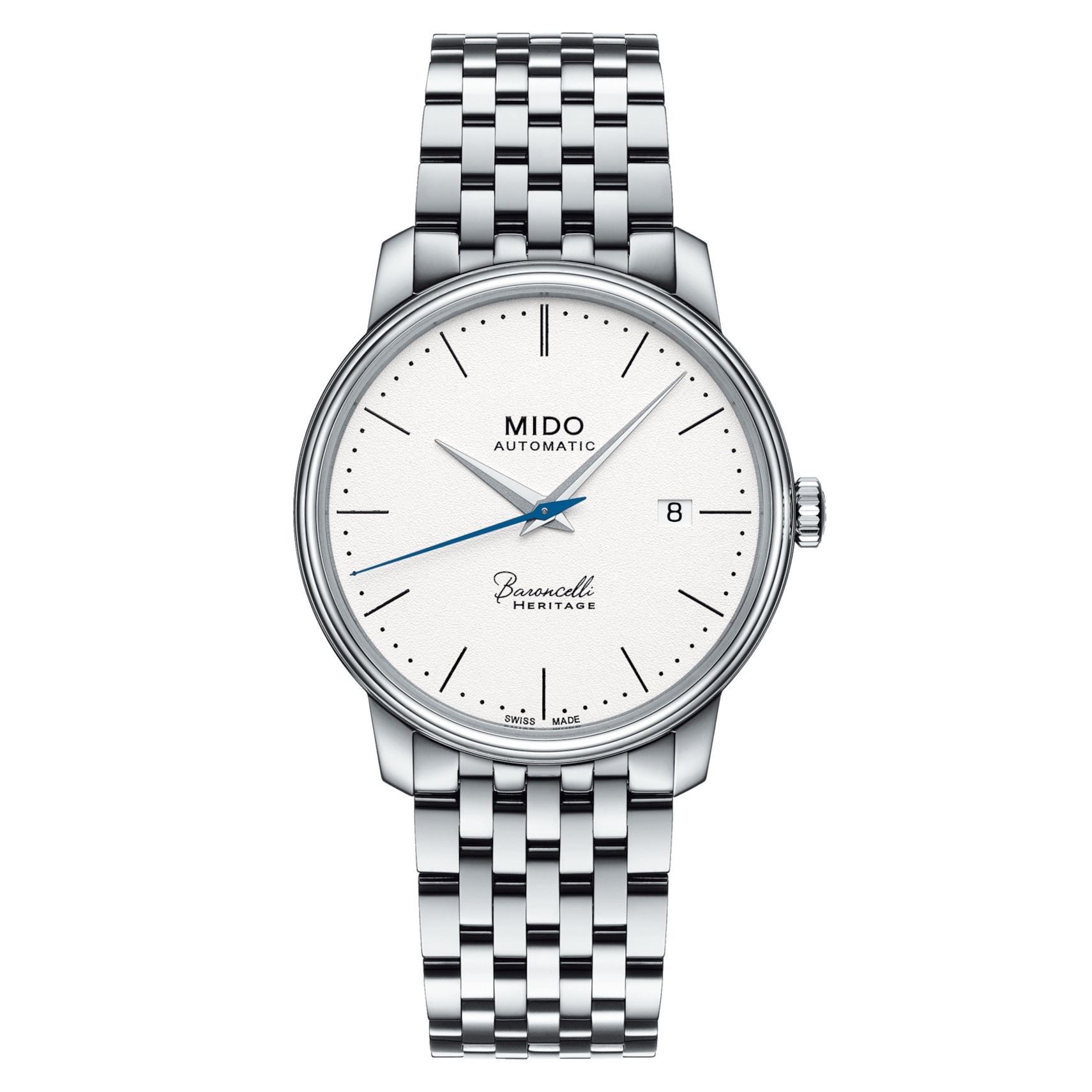 Mido M027.407.11.010.00 : Baroncelli Heritage Stainless Steel / White / Bracelet