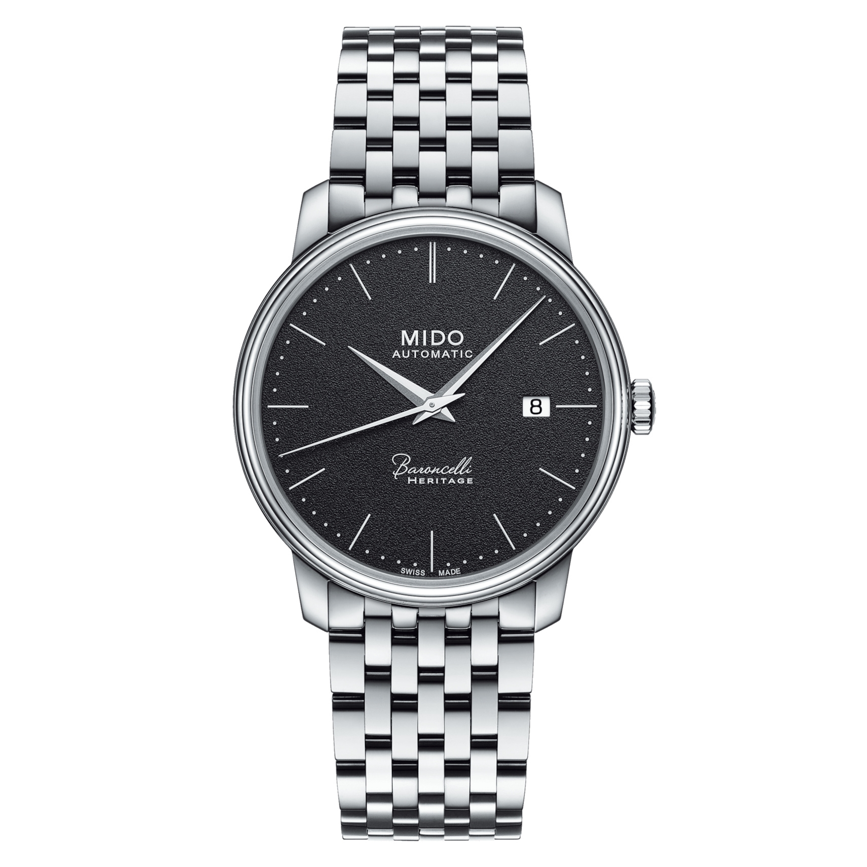 Mido M027.407.11.050.00 : Baroncelli Heritage Stainless Steel / Black / Bracelet