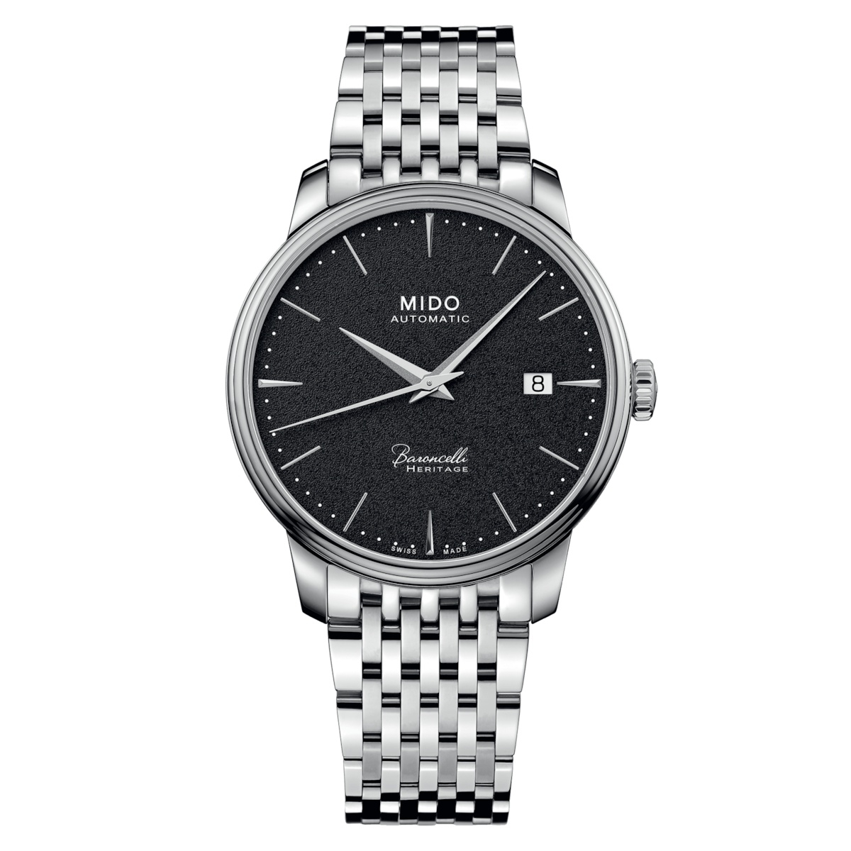 Mido M027.407.11.051.00 : Baroncelli Heritage Stainless Steel / Black / Bracelet