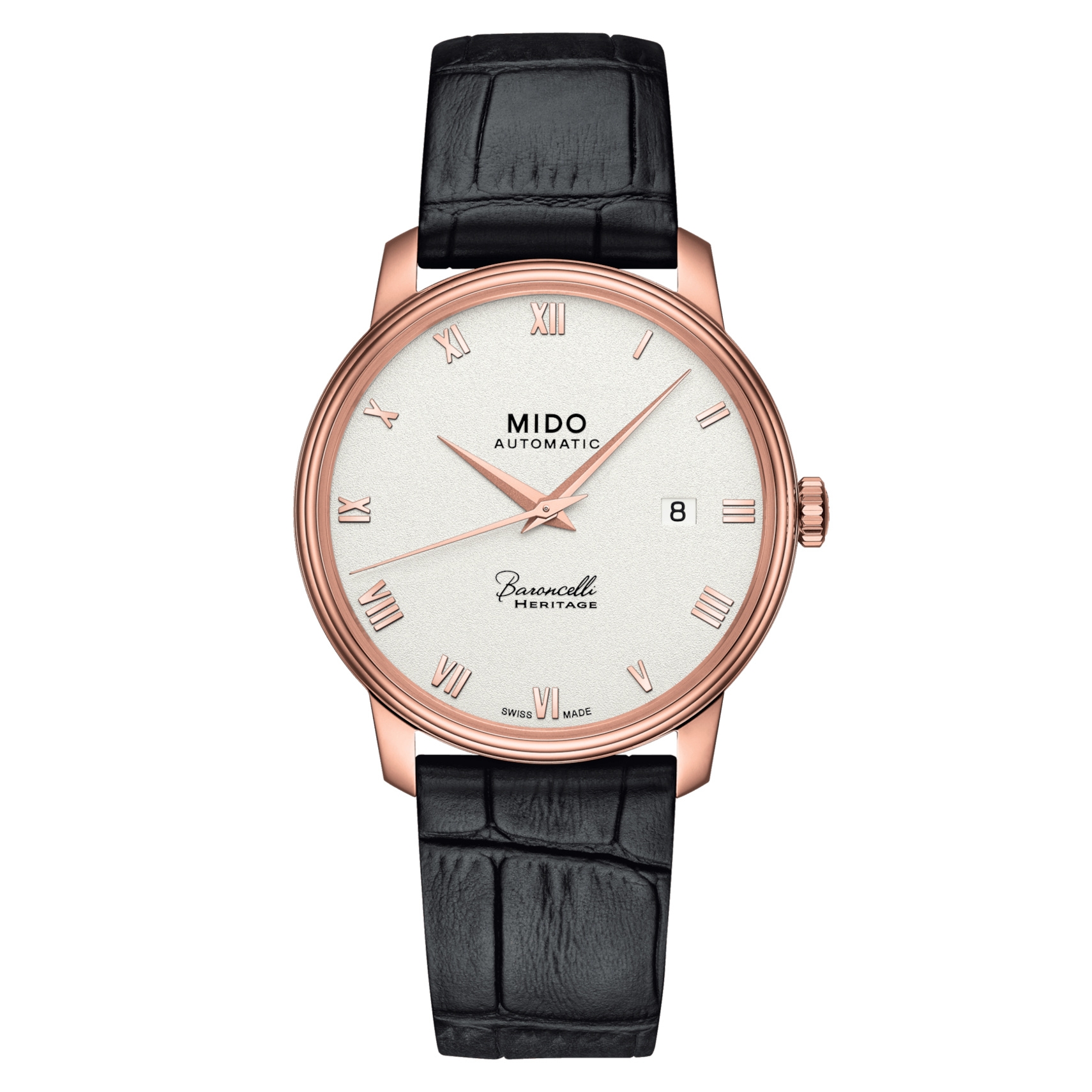 Mido M027.407.36.013.00 : Baroncelli Heritage Rose Gold / Beige - Roman
