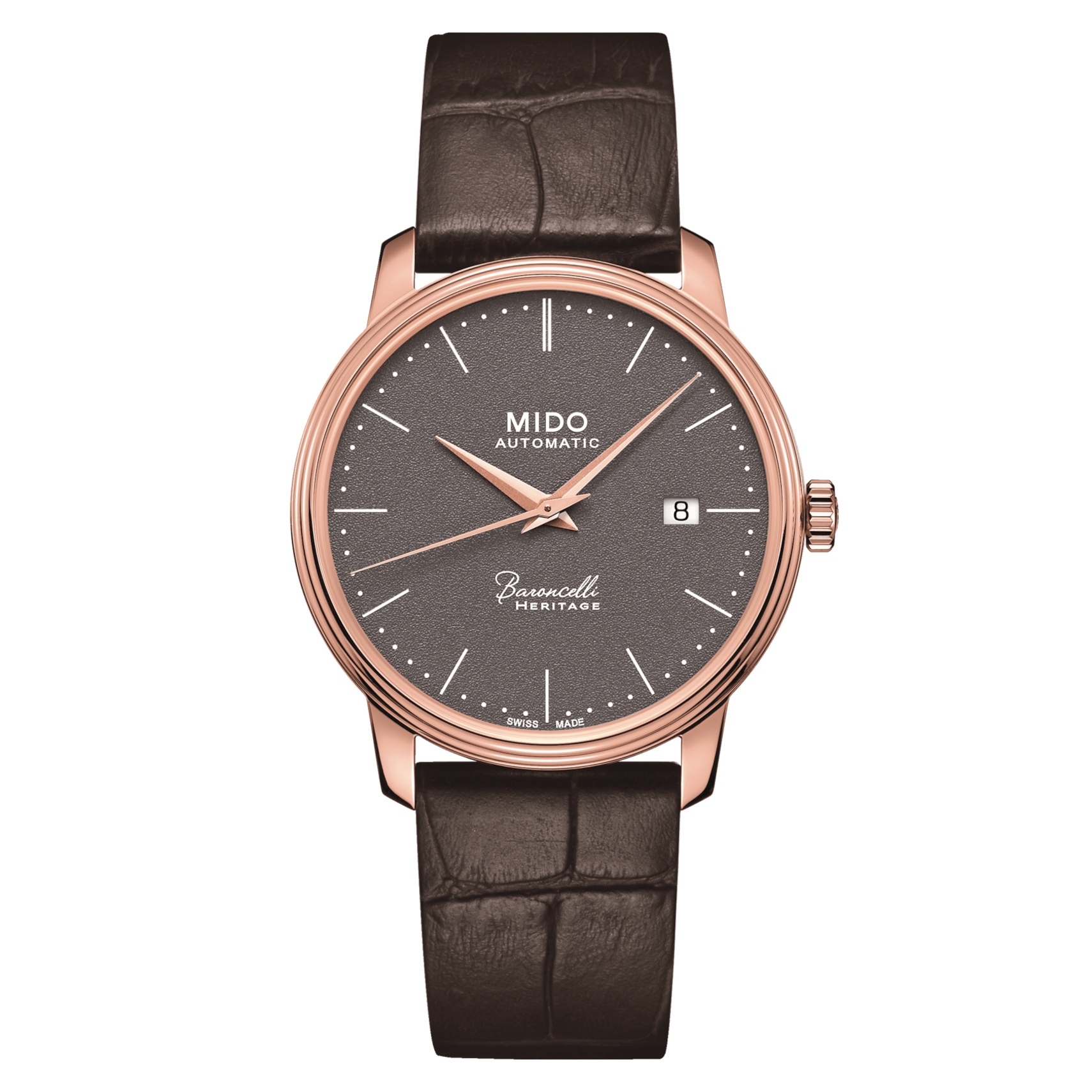 Mido M027.407.36.080.00 : Baroncelli Heritage Rose Gold / Grey