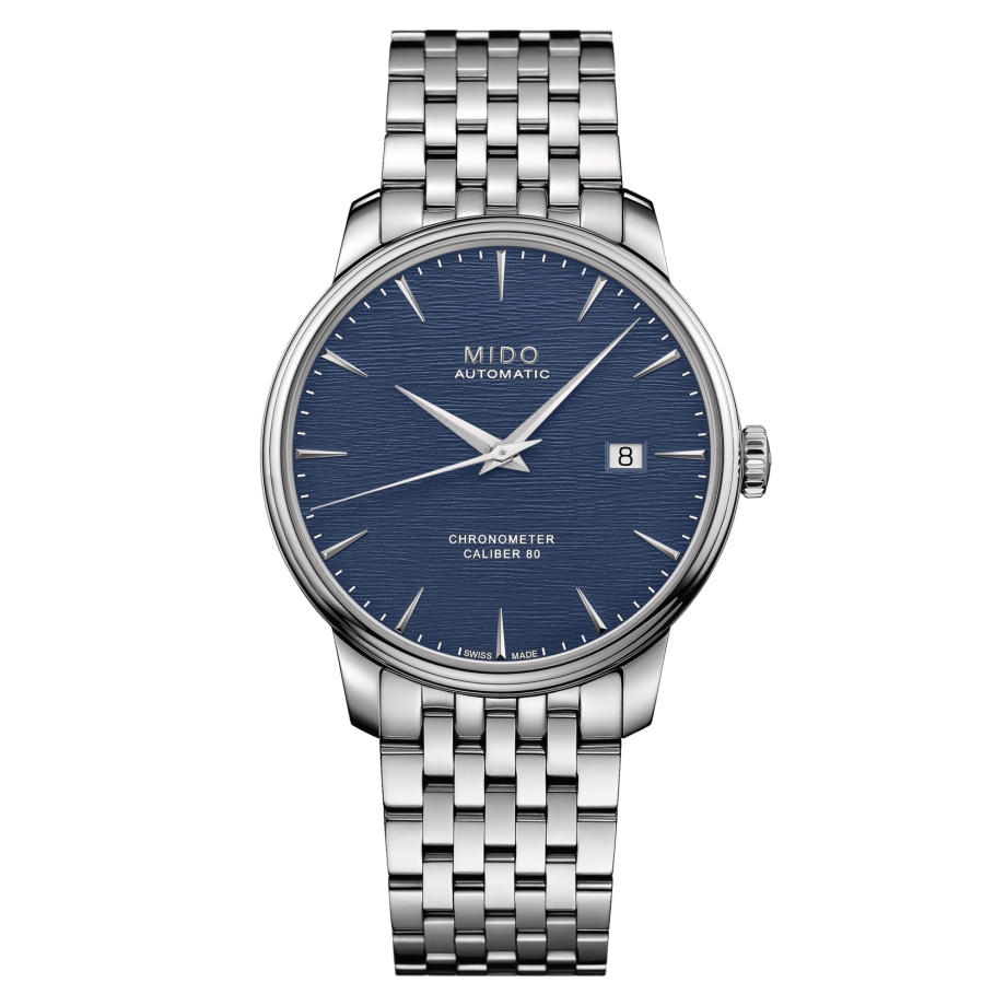 Mido M027.408.11.041.00 : Baroncelli Chronometer Stainless Steel / Blue / Bracelet