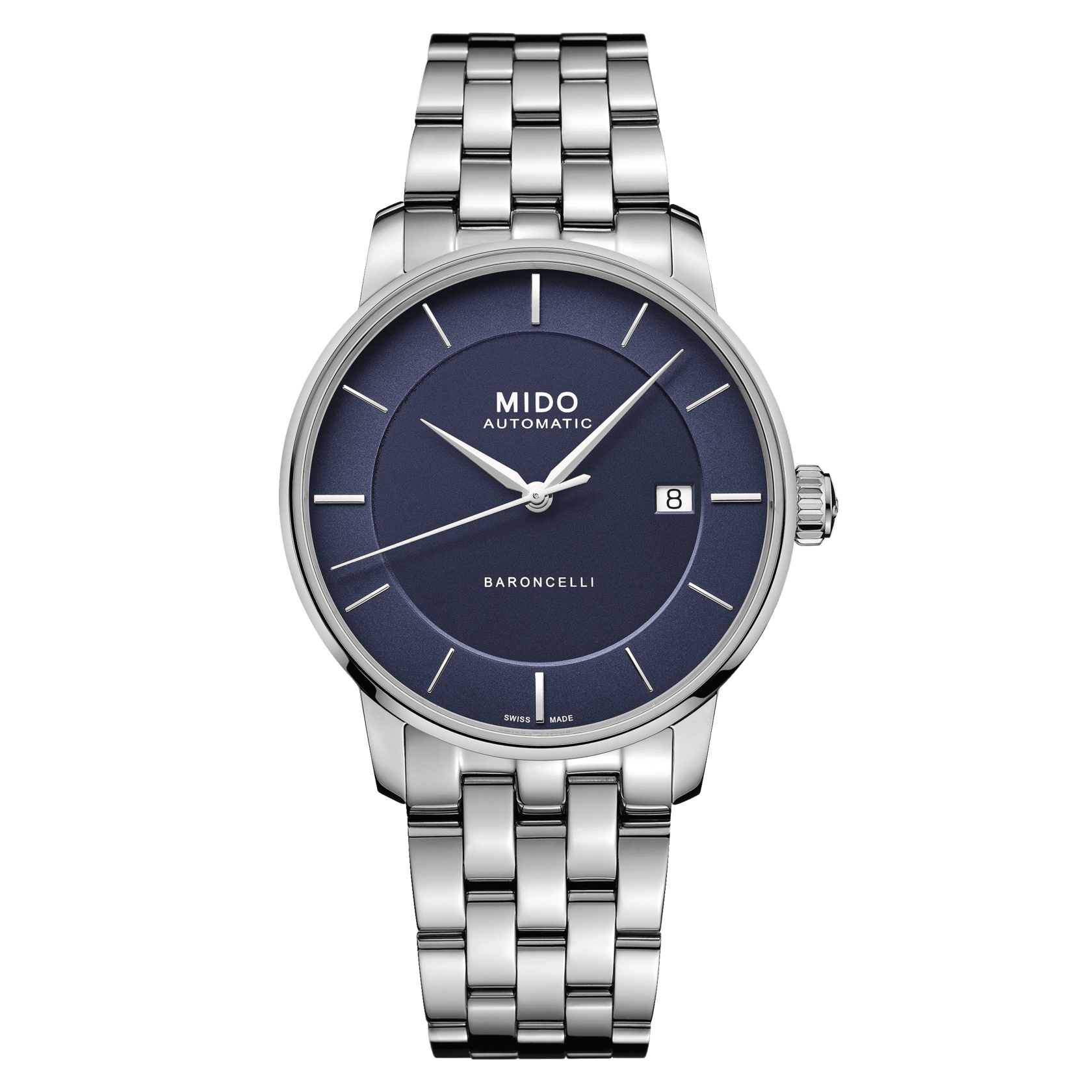 Mido M037.407.11.041.00 : Baroncelli Signature 39 Stainless Steel / Blue / Bracelet
