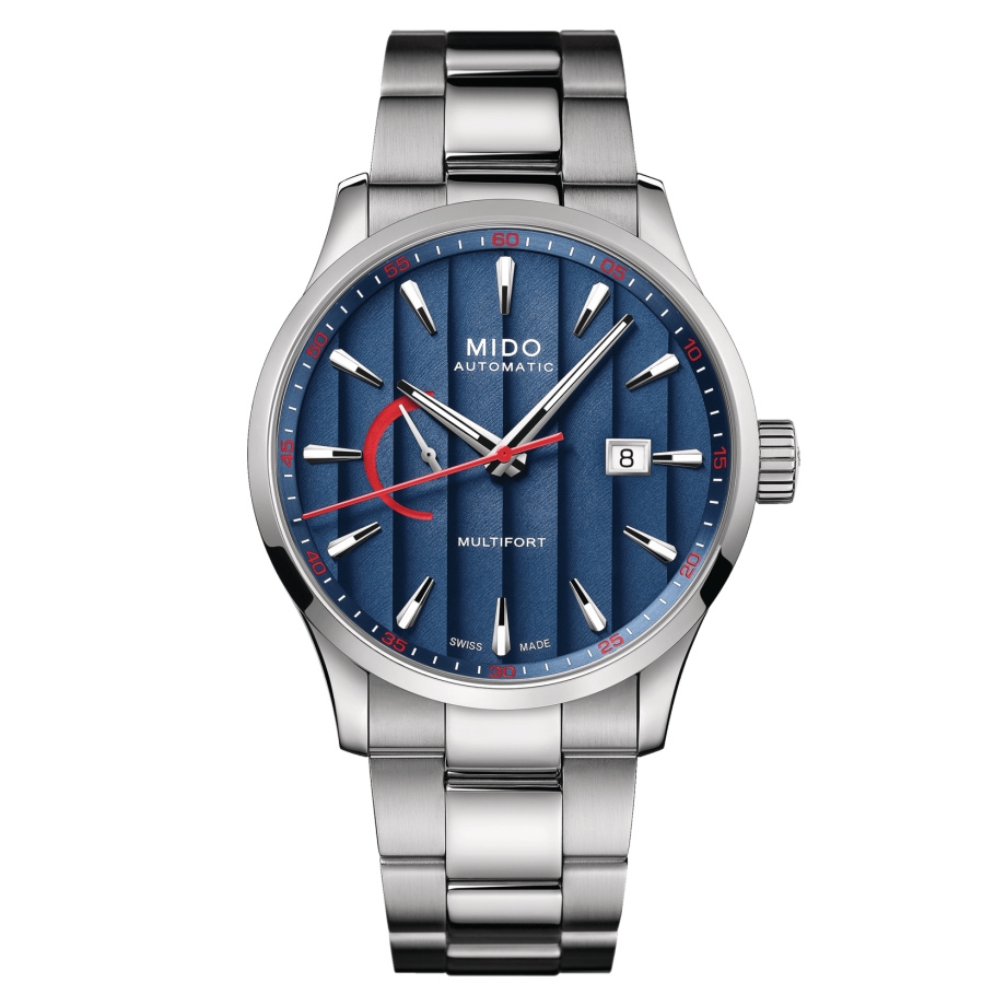 Mido M038.424.11.041.00 : Multifort Power Reserve Stainless Steel / Blue / Bracelet
