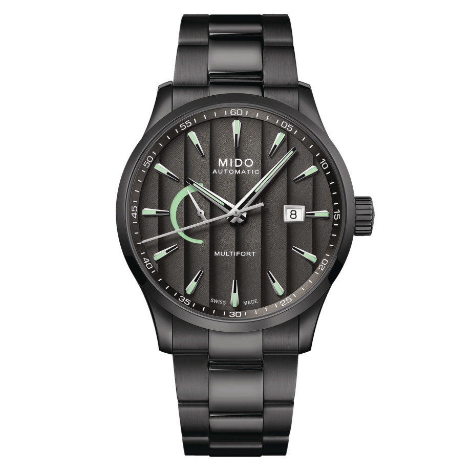 Mido M038.424.33.061.00 : Multifort Power Reserve PVD / Grey / Bracelet