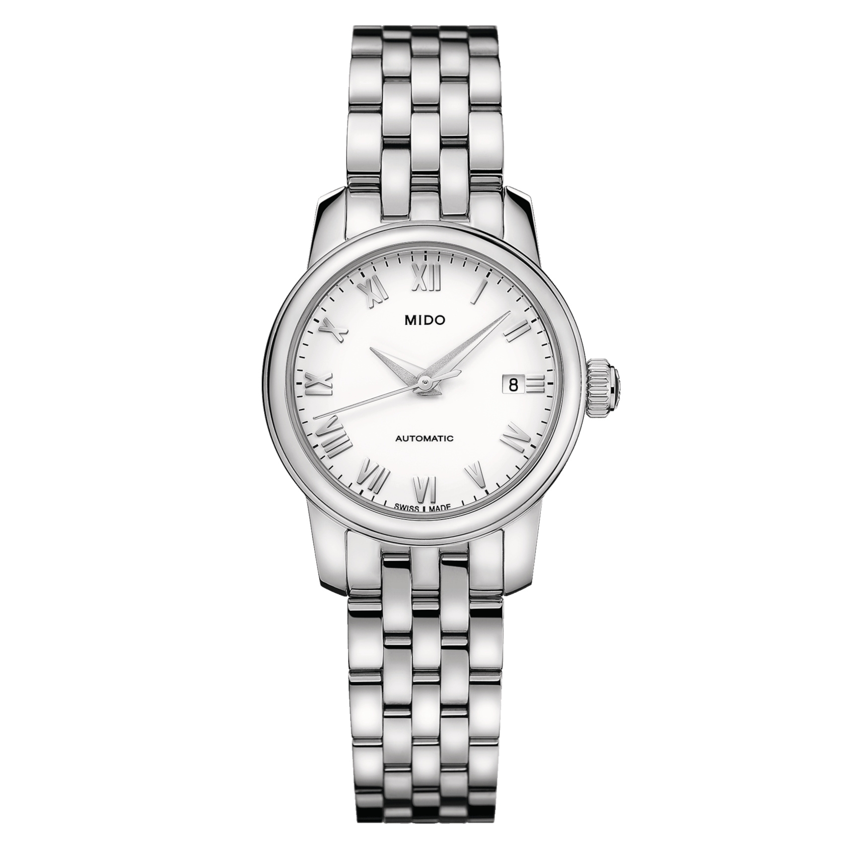 Mido M039.007.11.013.00 : Baroncelli Lady Twenty Five Stainless Steel / White / Bracelet