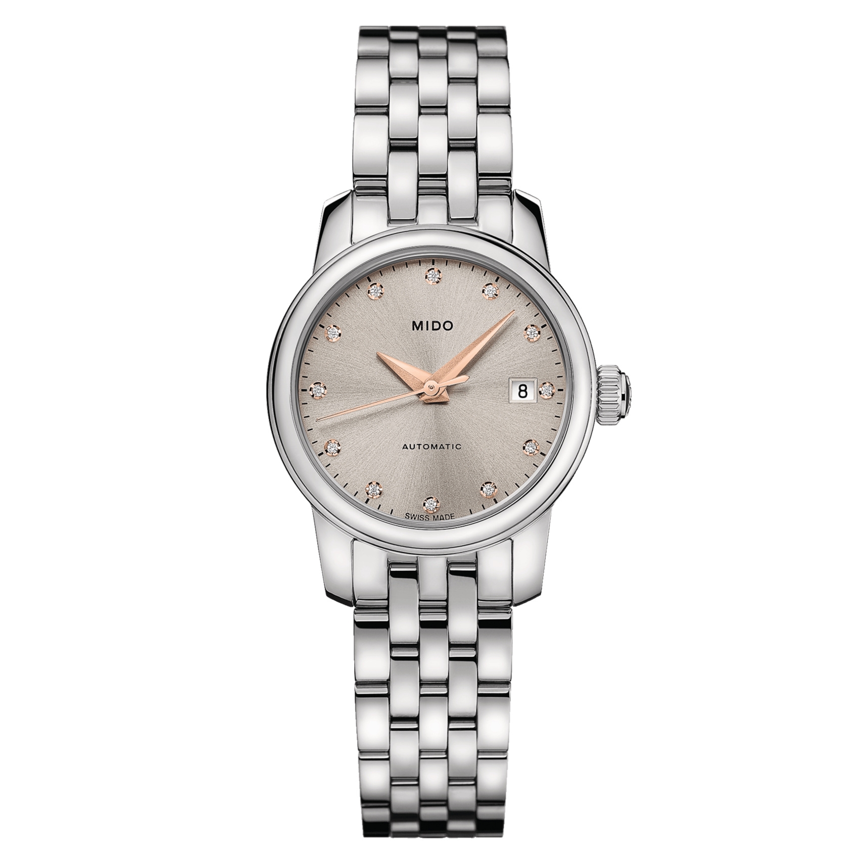 Mido M039.007.11.076.00 : Baroncelli Lady Twenty Five Stainless Steel / Grey / Bracelet