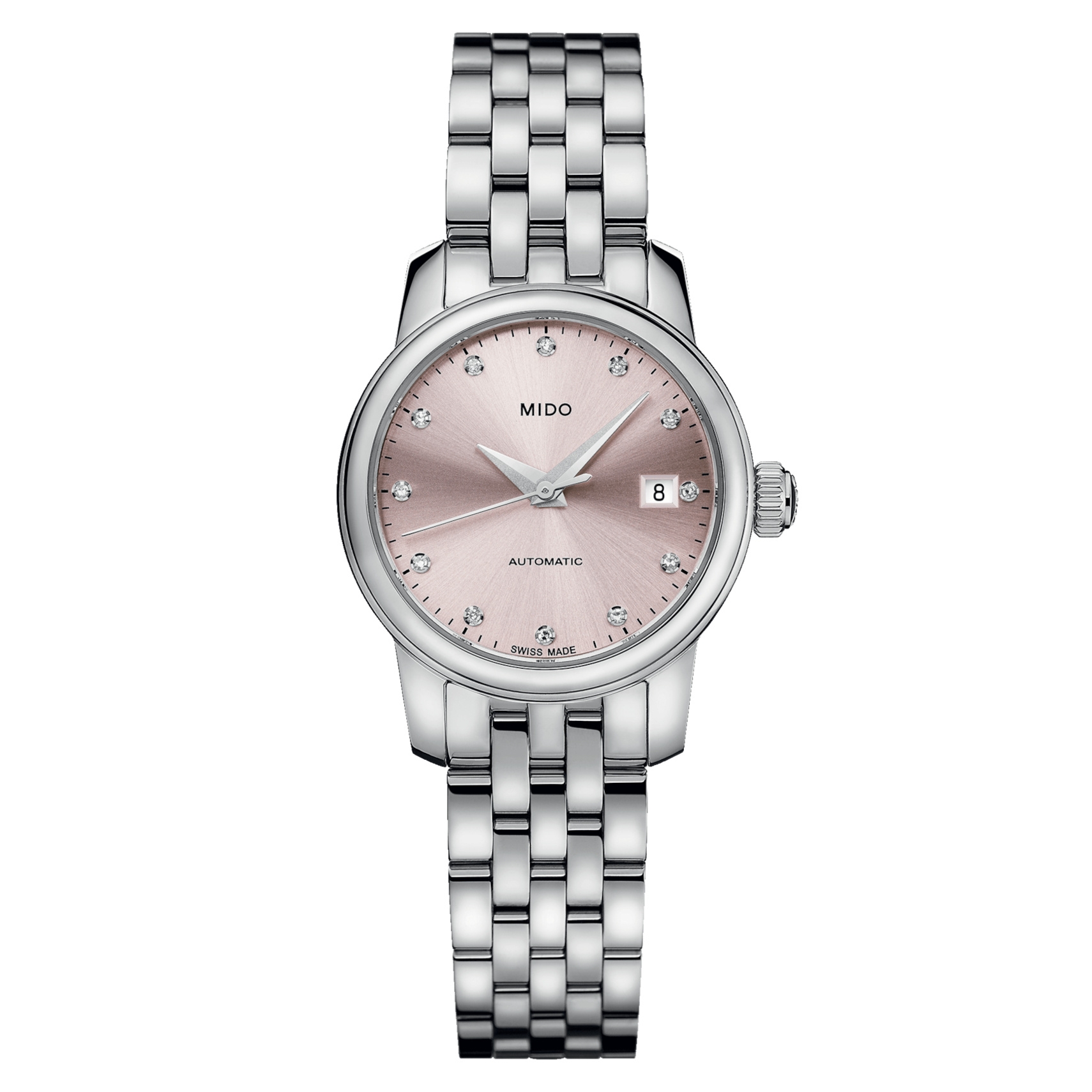 Mido M039.007.11.336.00 : Baroncelli Lady Twenty Five Stainless Steel / Pink / Bracelet