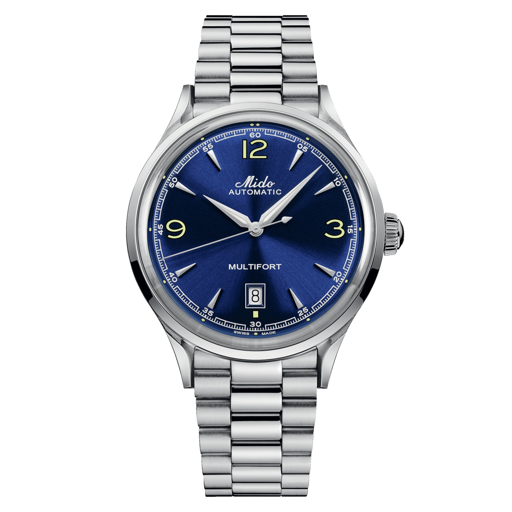 Mido M040.407.11.047.00 : Multifort Powerwind Stainless Steel / Blue / Bracelet