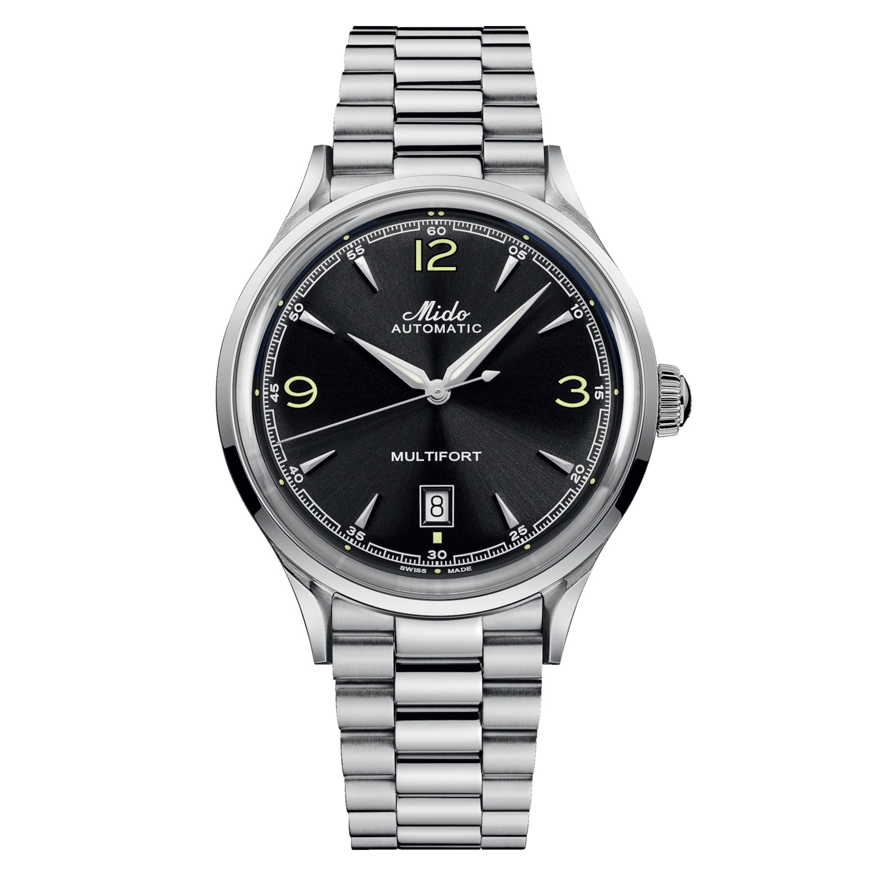 Mido M040.407.11.057.00 : Multifort Powerwind Stainless Steel / Black / Bracelet