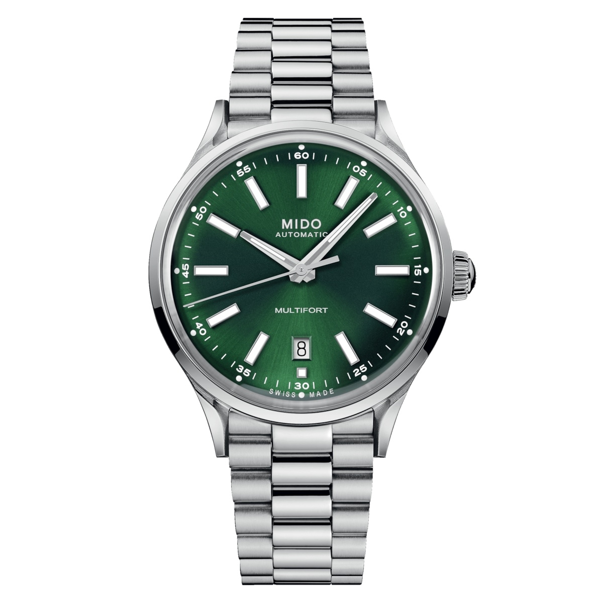 Mido M040.407.11.091.00 : Multifort Powerwind Stainless Steel / Green / Bracelet