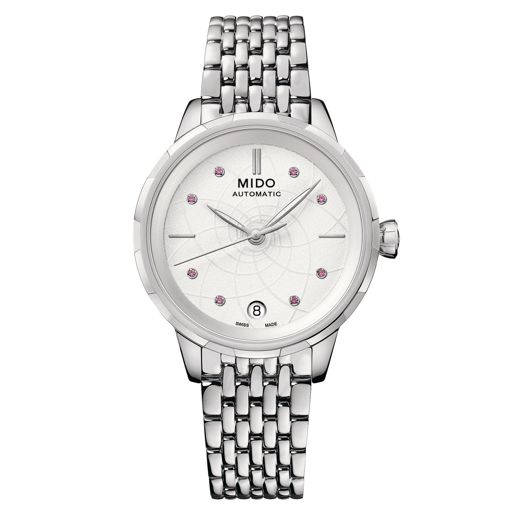 Mido M043.207.11.011.00 : Rainflower Origin Stainless Steel / White - Sapphire / Bracelet