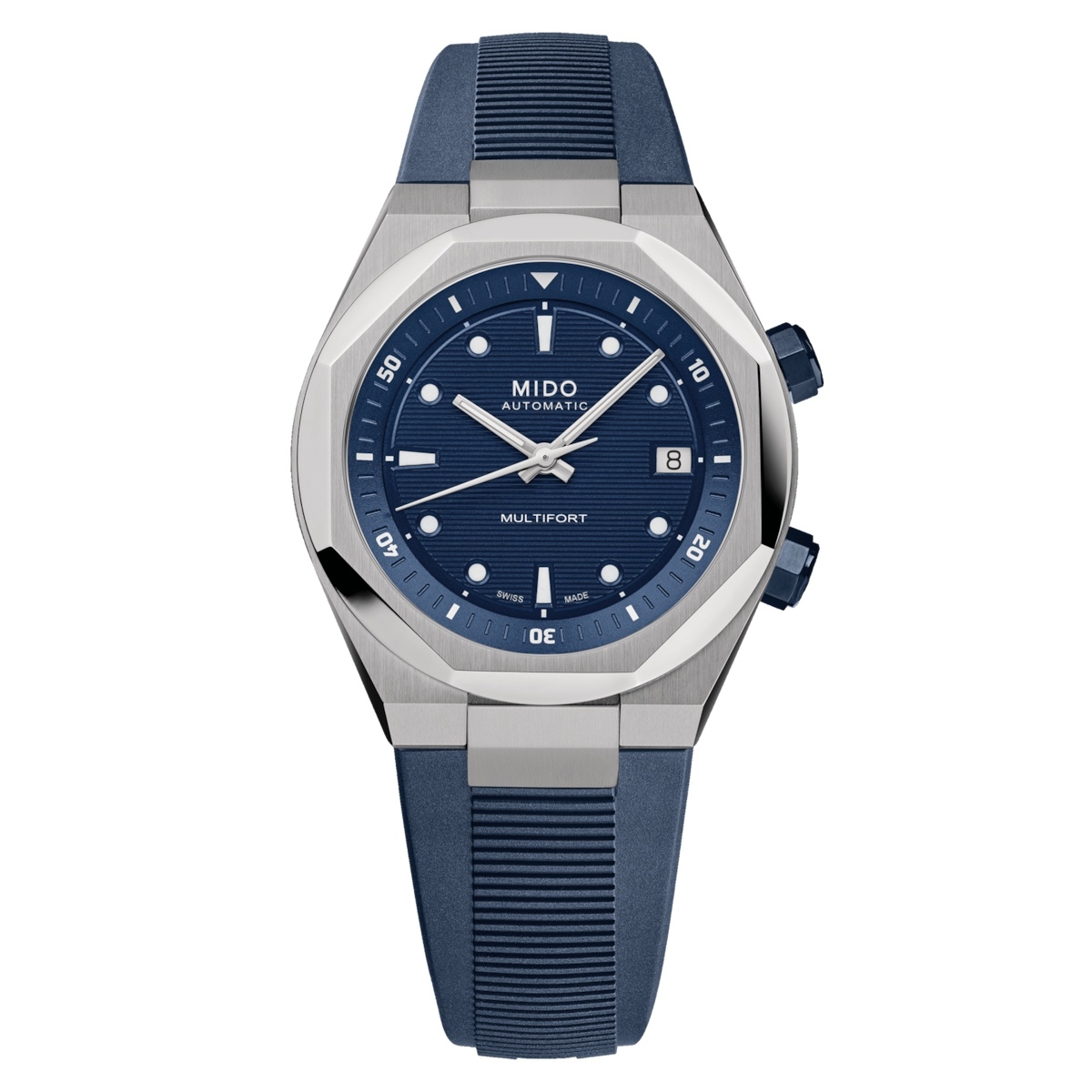 Mido M047.507.17.041.00 : Multifort 8 Stainless Steel / Blue / Rubber