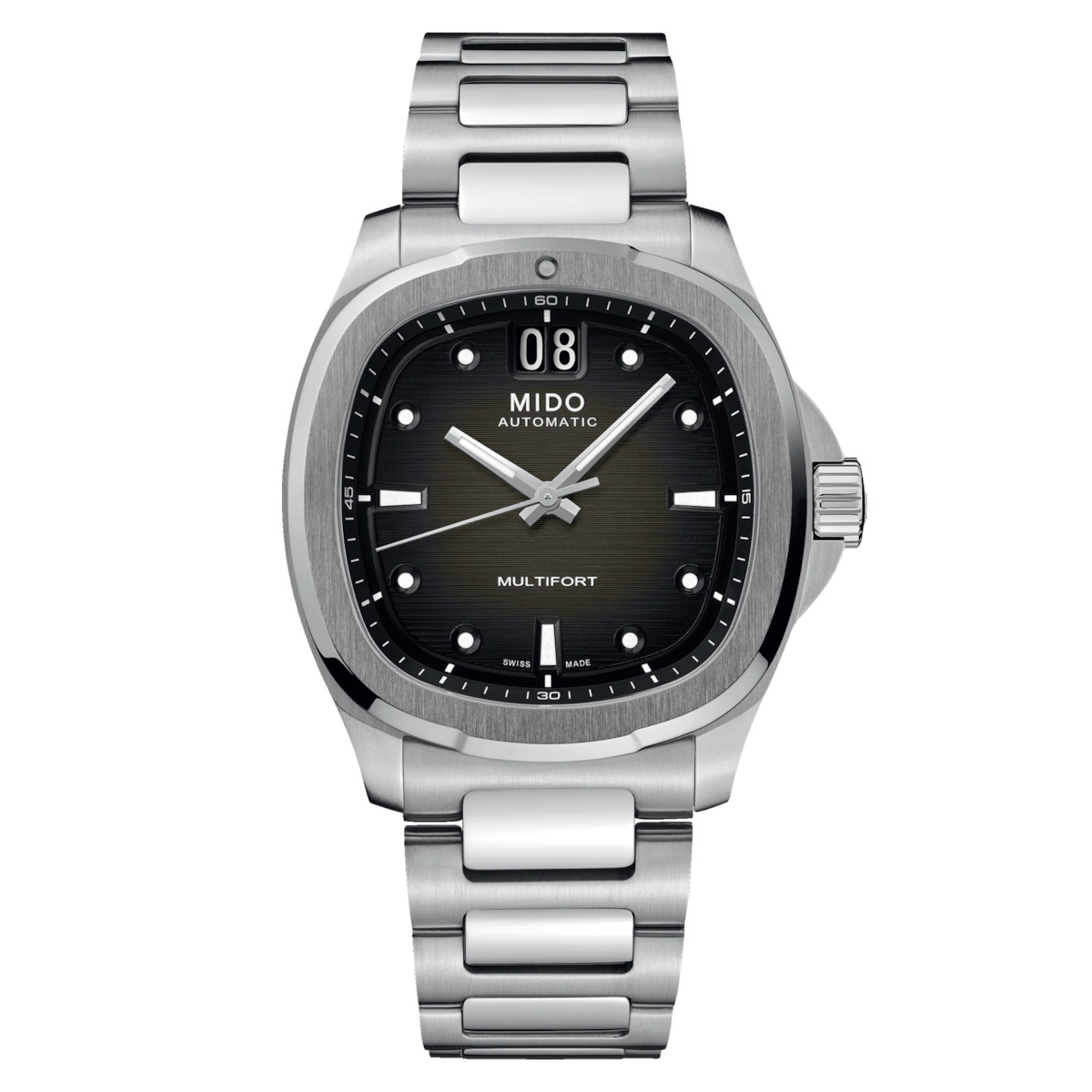 Mido M049.526.11.081.00 : Multifort TV Big Date Stainless Steel / Green / Bracelet
