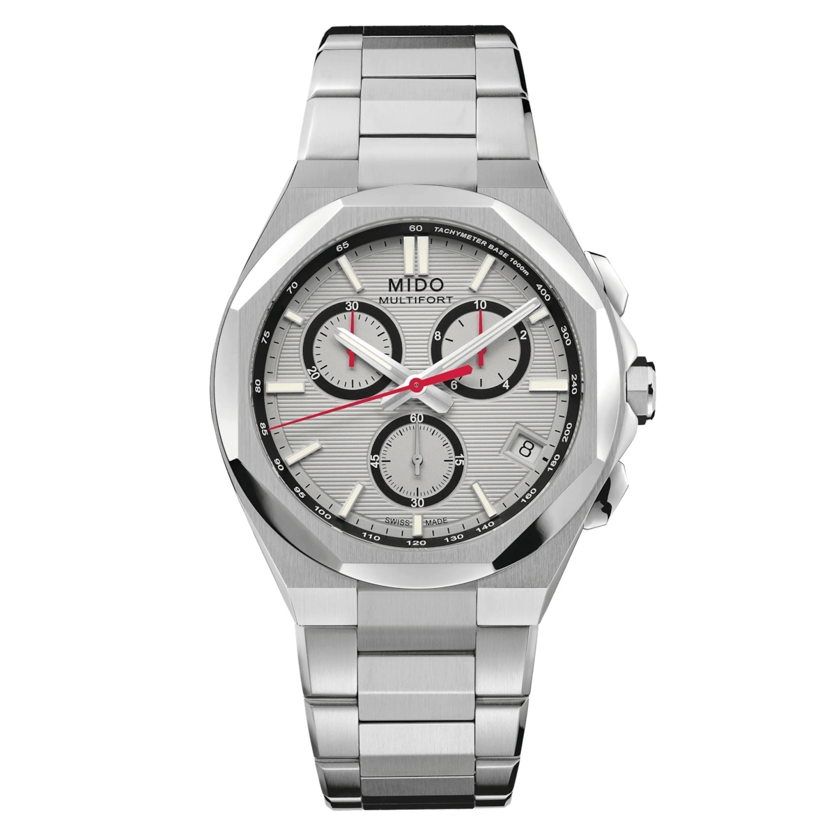 Mido M055.517.11.031.00 : Multifort Chronograph Quartz Stainless Steel / Grey / Bracelet